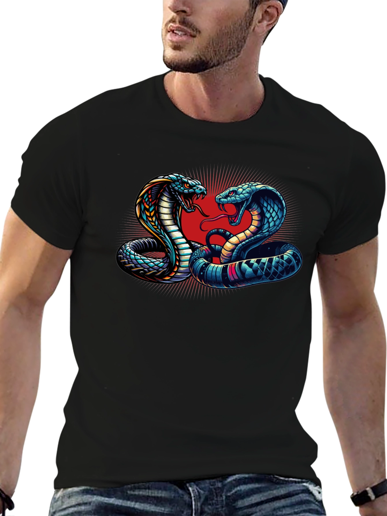 Cobra Clash Graphic Tee - Bold Snake Design