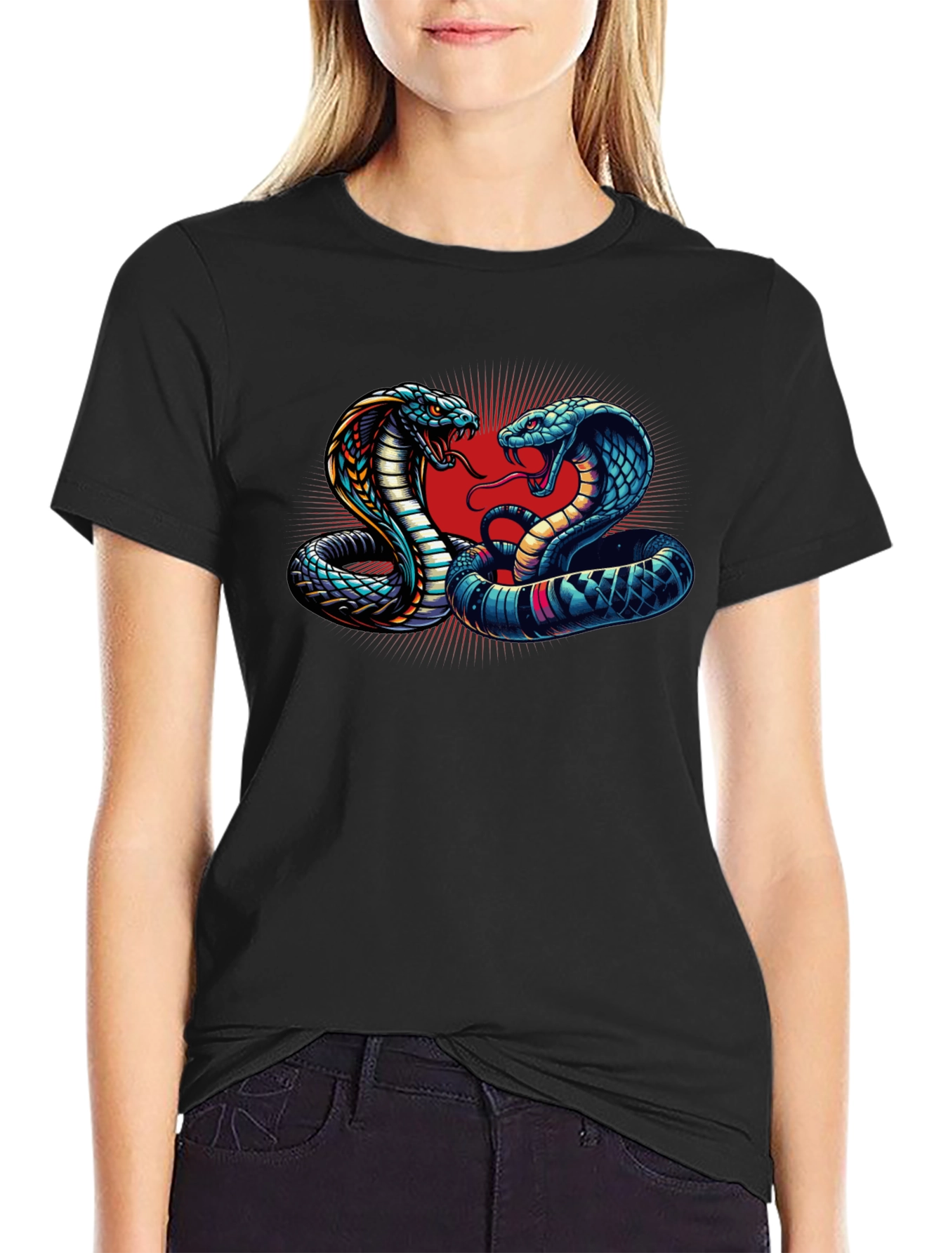 Cobra Clash Graphic Tee - Bold Snake Design