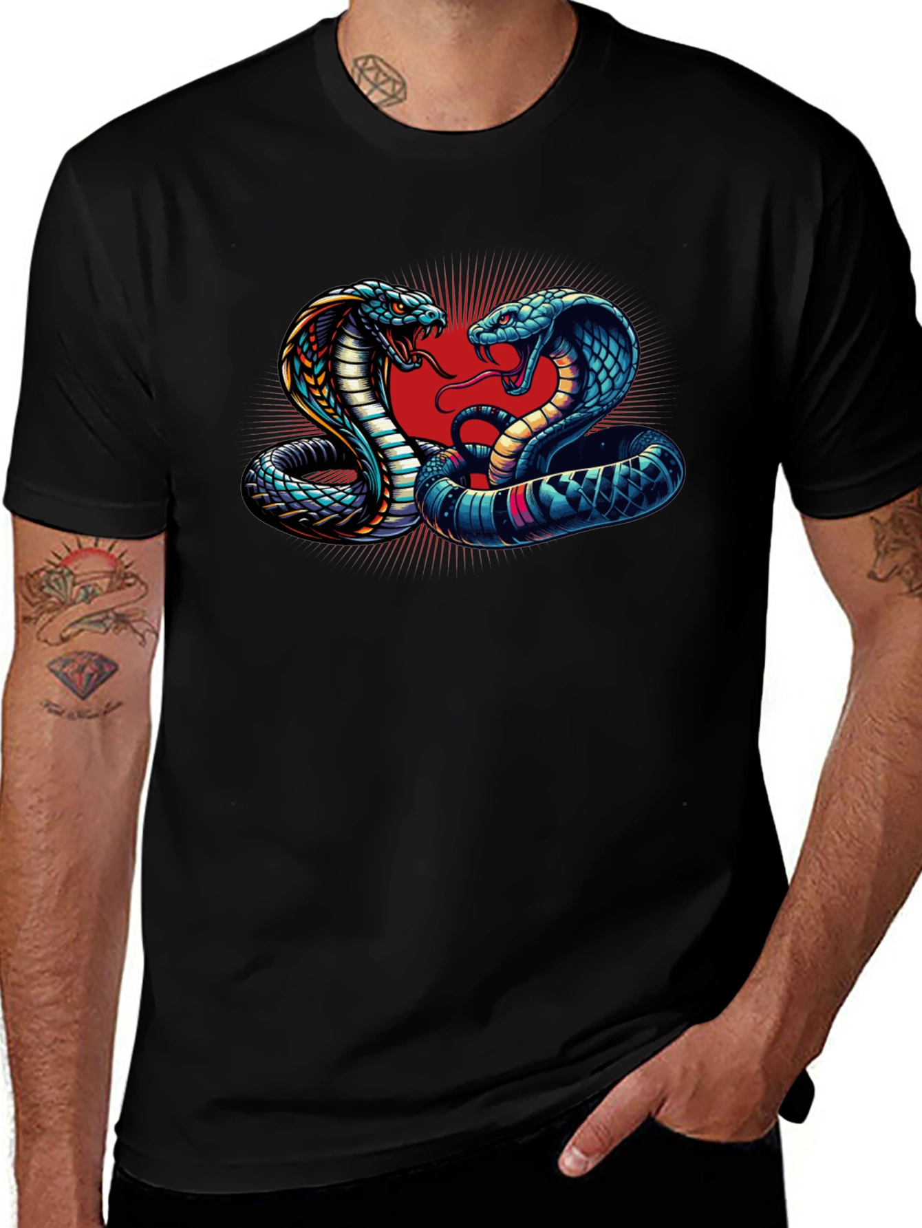 Cobra Clash Graphic Tee - Bold Snake Design