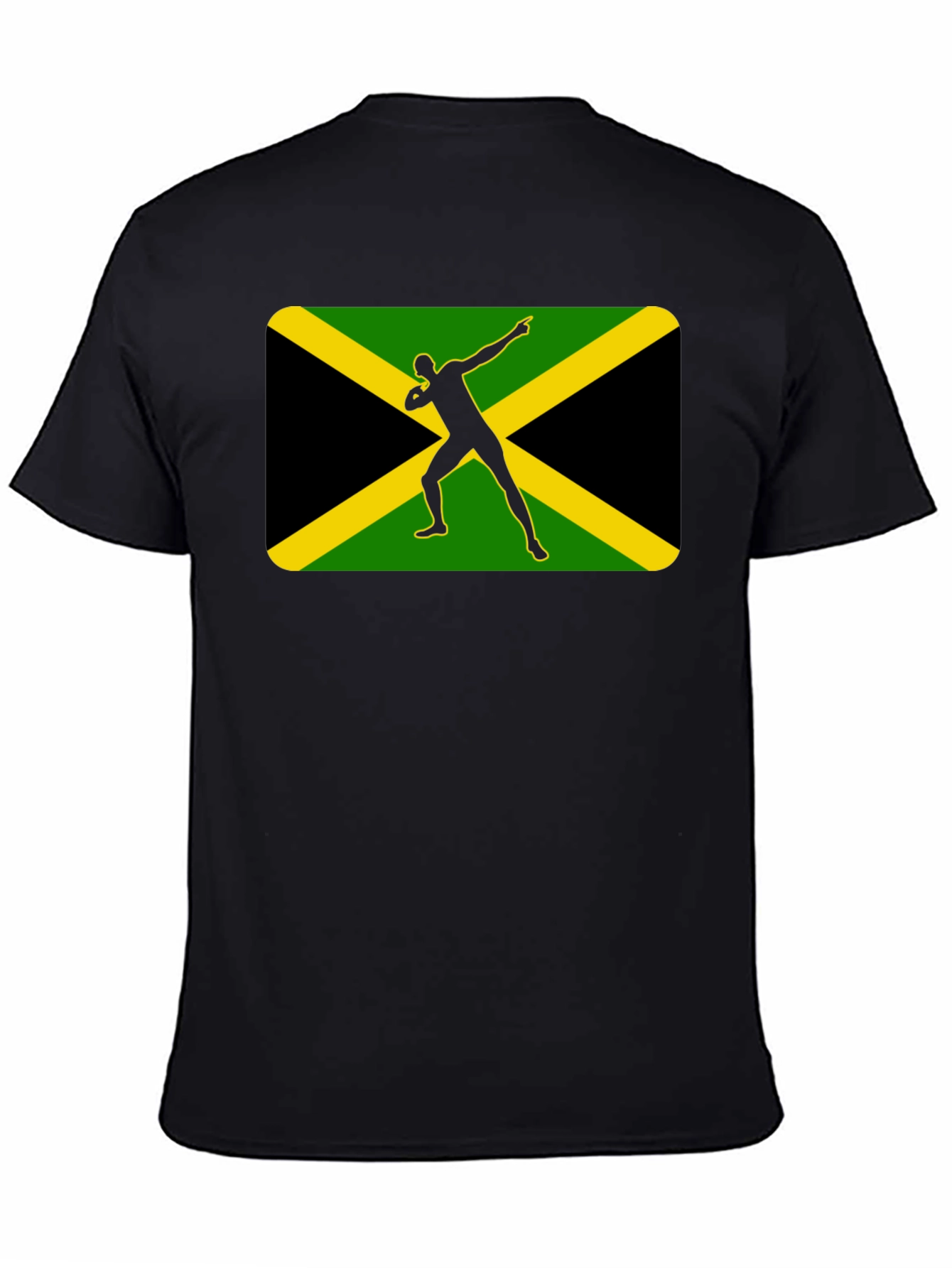 Jamaican Bolt T-Shirt: Black Cotton Tee