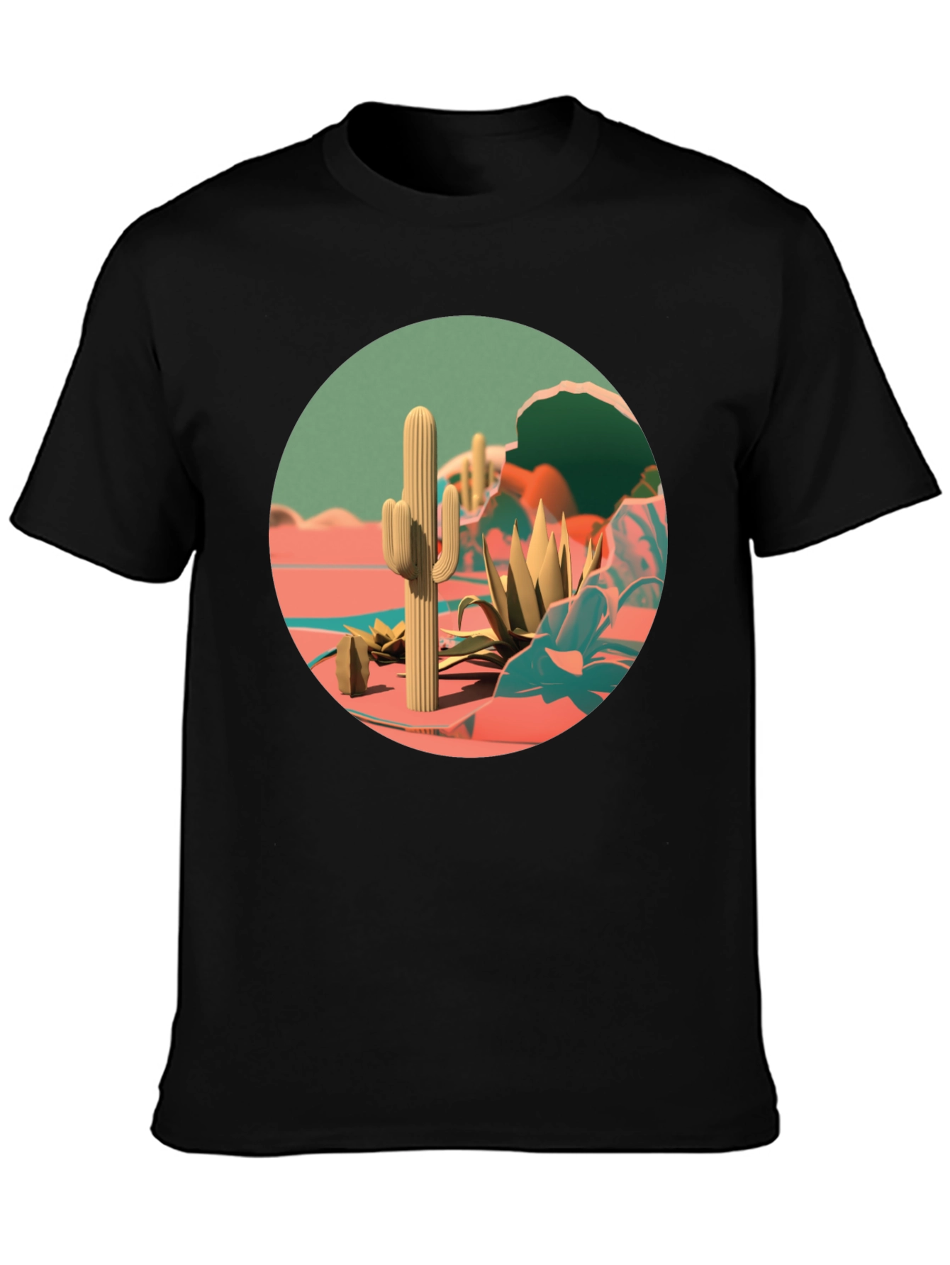 Desert Cactus Graphic Tee - Stylish Nature Print