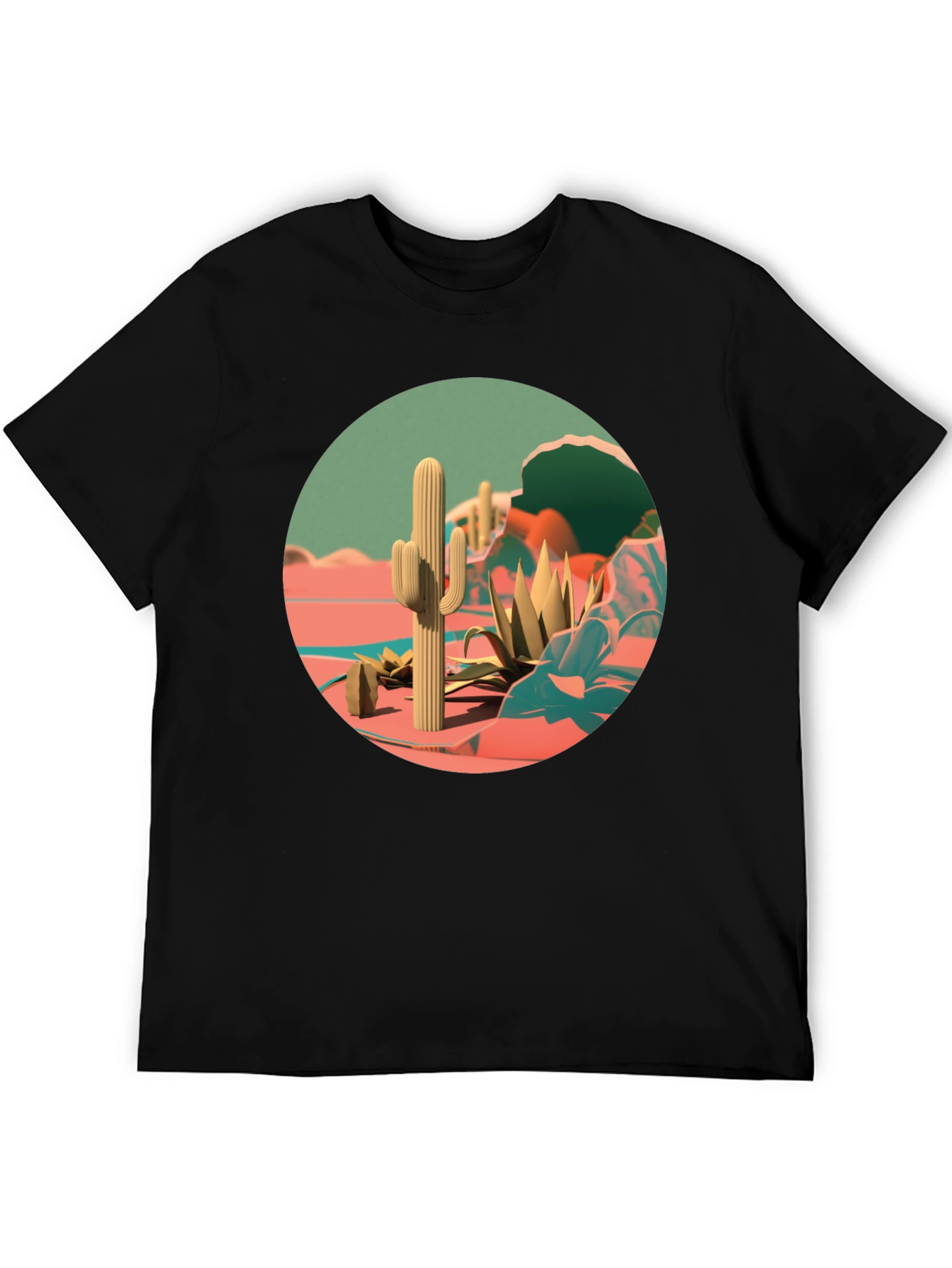 Desert Cactus Graphic Tee - Stylish Nature Print