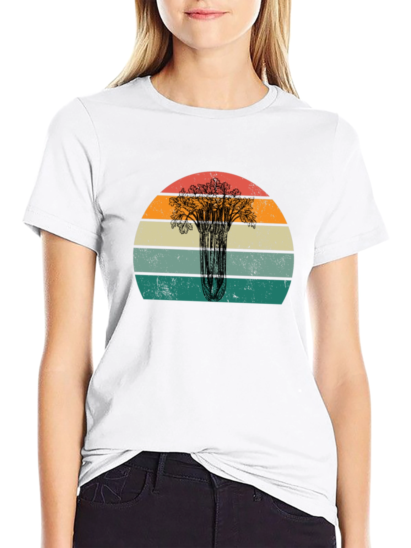 Retro Celery Sunset Graphic Tee