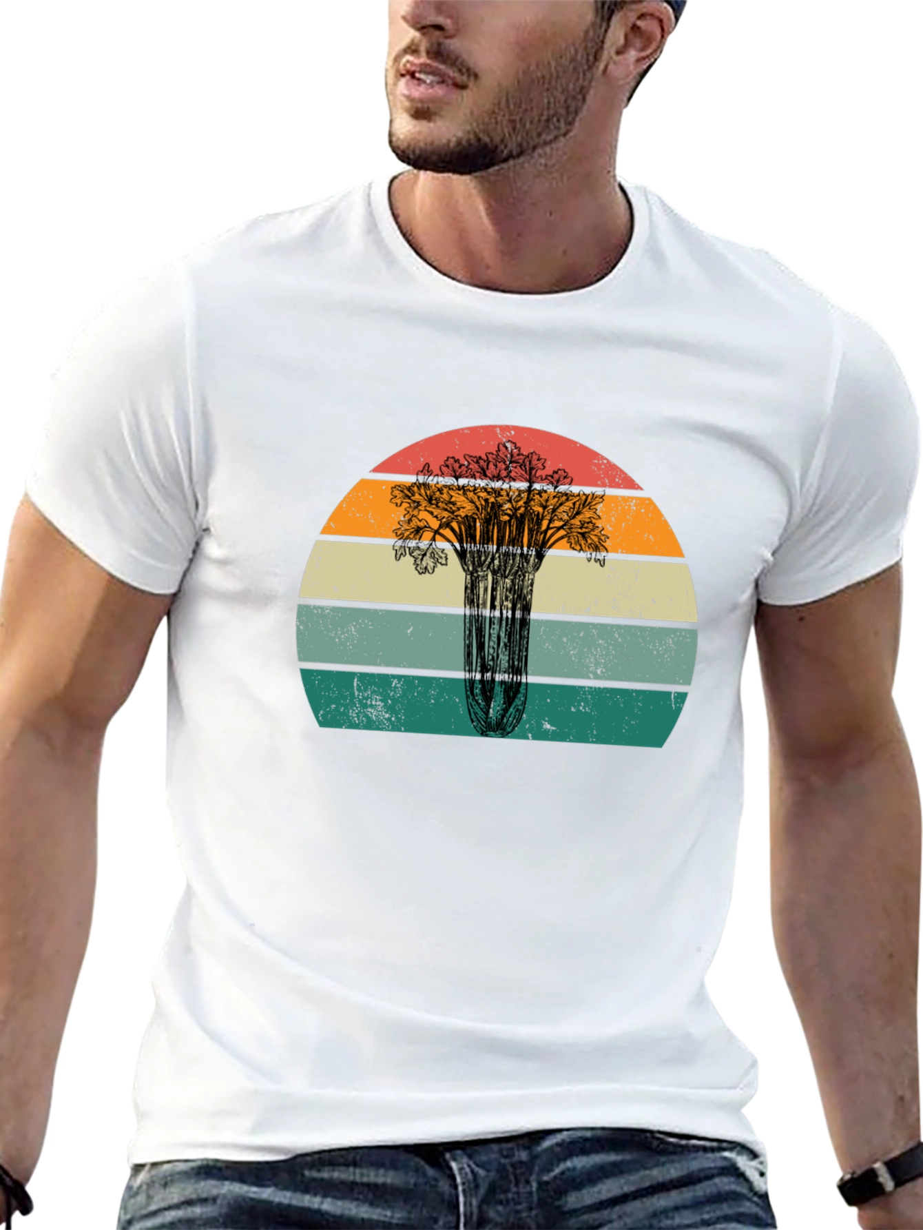 Retro Celery Sunset Graphic Tee