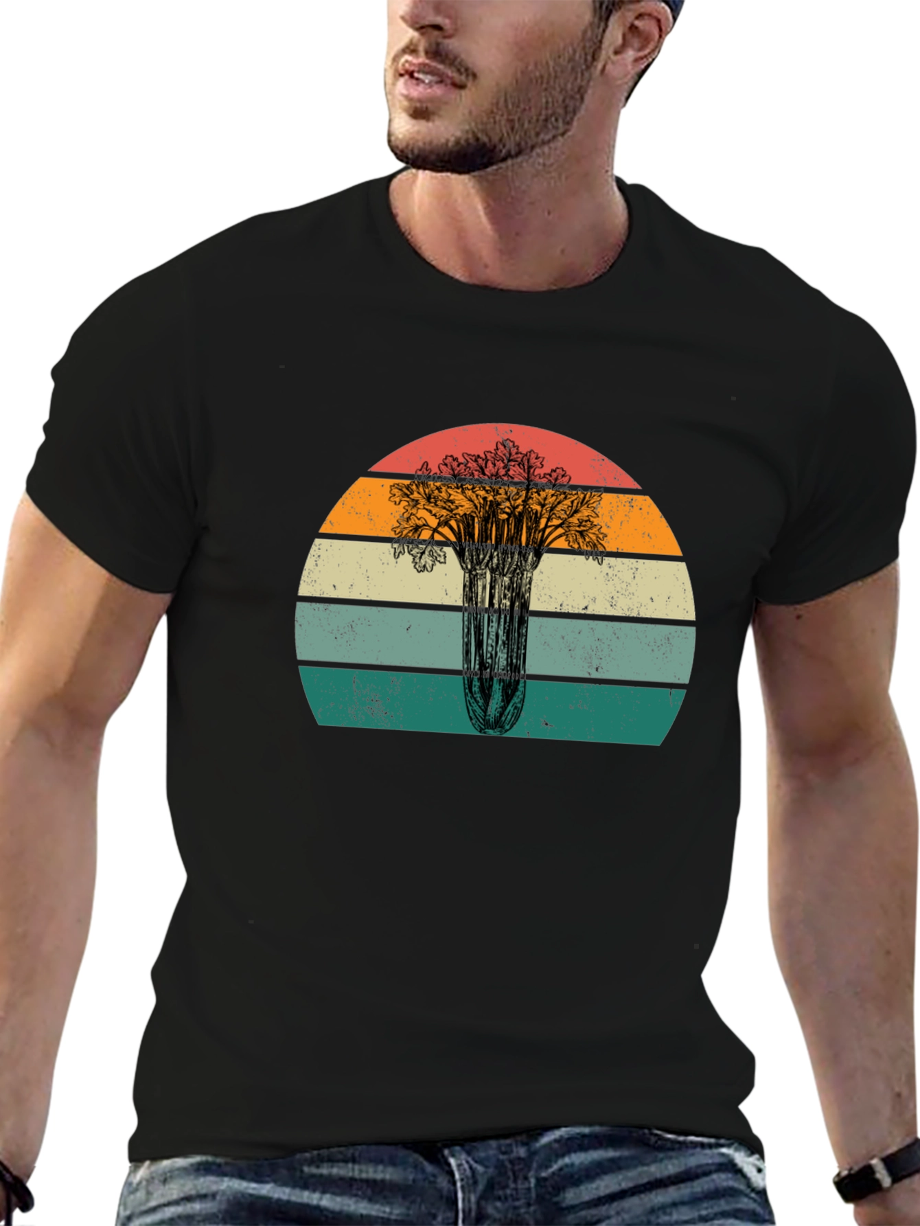 Retro Celery Sunset Graphic Tee