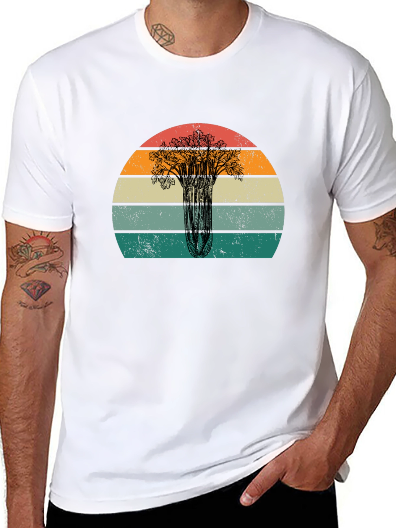 Retro Celery Sunset Graphic Tee