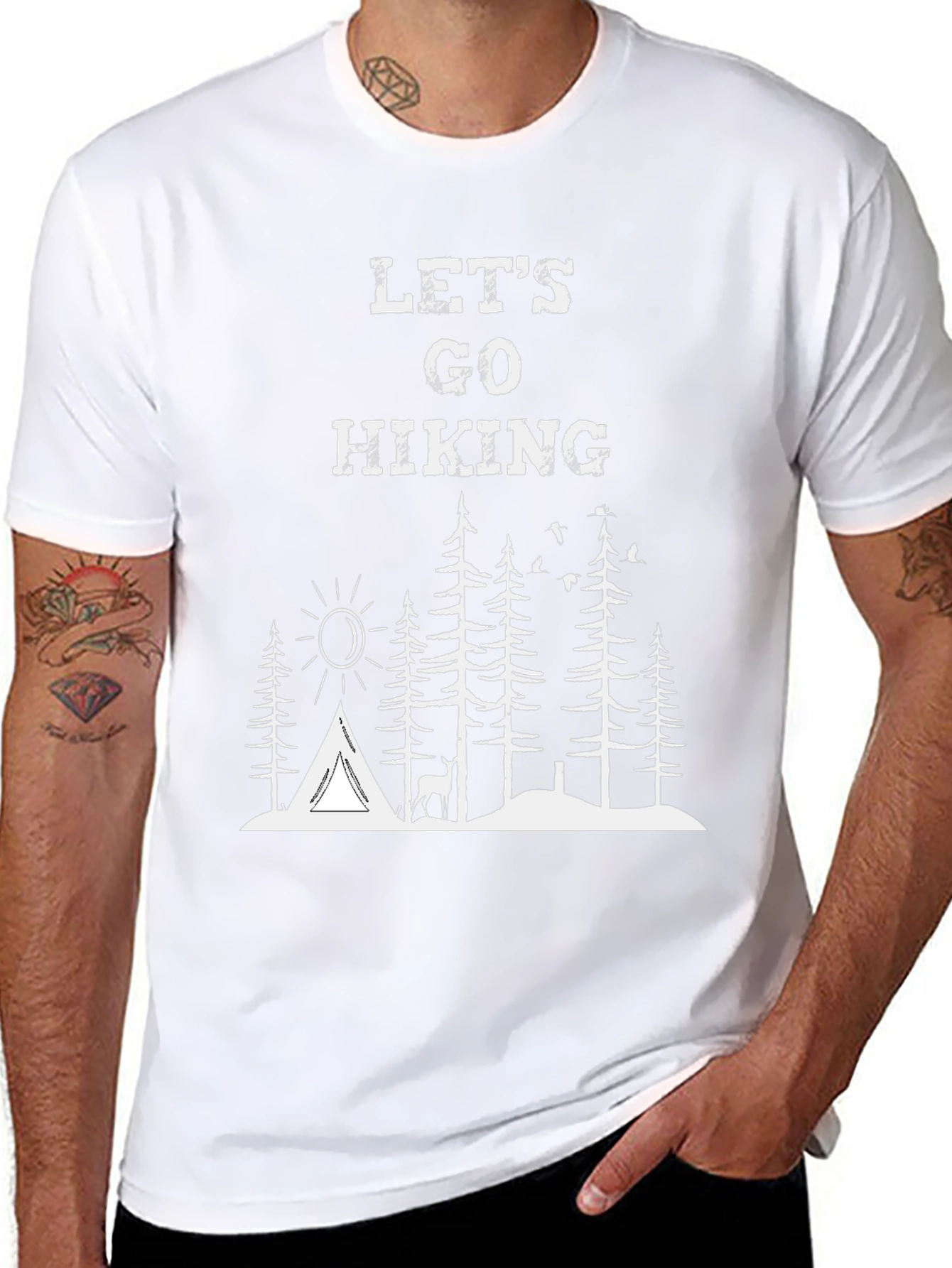 Lets Go Hiking Graphic Tee - Adventure Awaits!