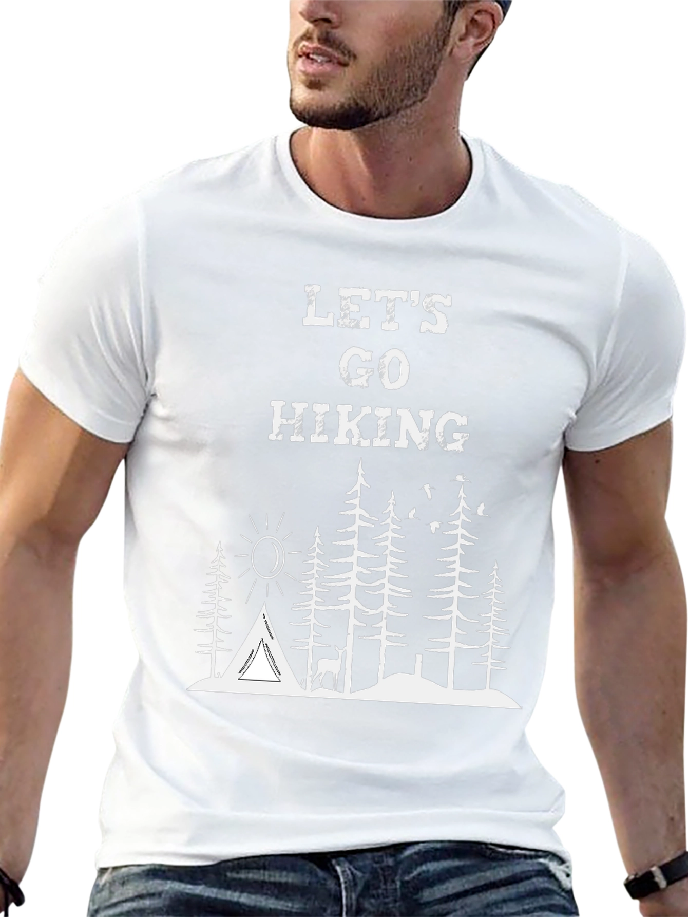 Lets Go Hiking Graphic Tee - Adventure Awaits!
