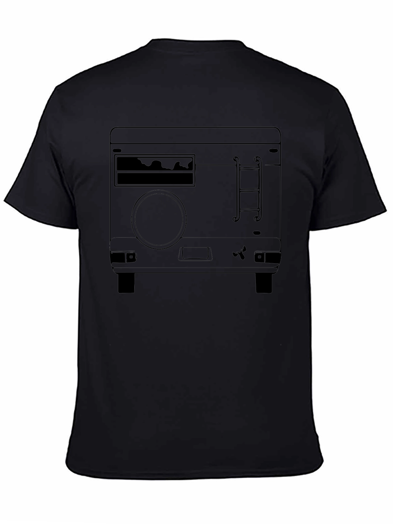 Retro Camper Van Black T-Shirt