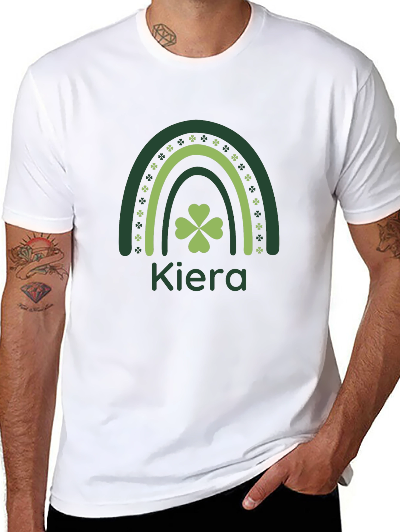 Kiera St. Patricks Day Rainbow Clover Tee