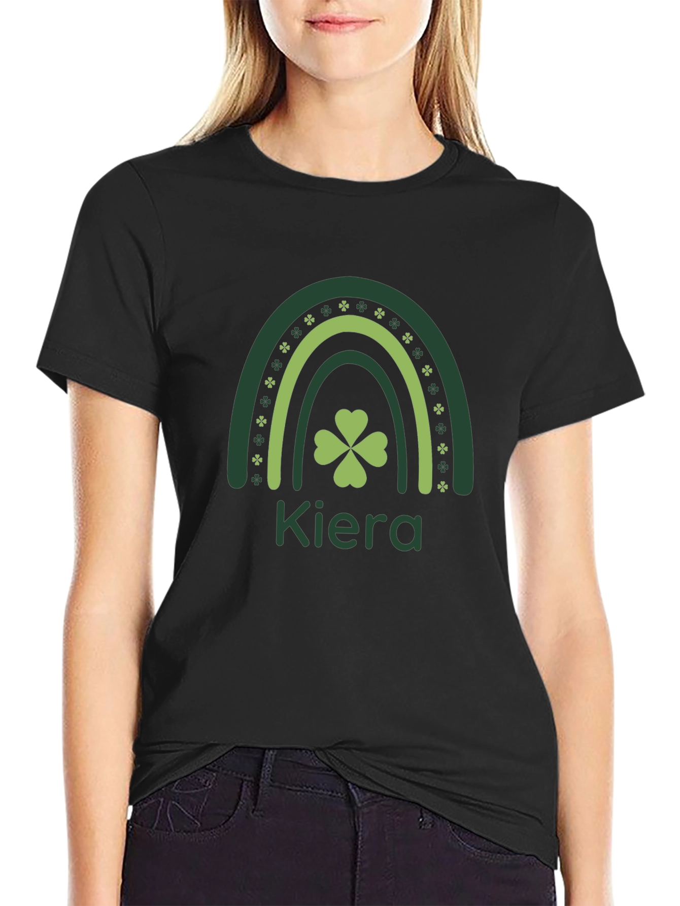 Kiera St. Patricks Day Rainbow Clover Tee