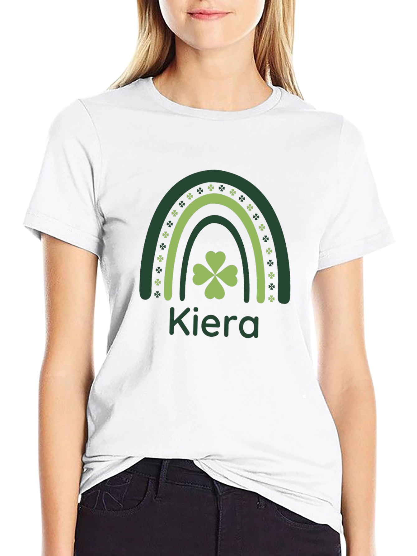Kiera St. Patricks Day Rainbow Clover Tee