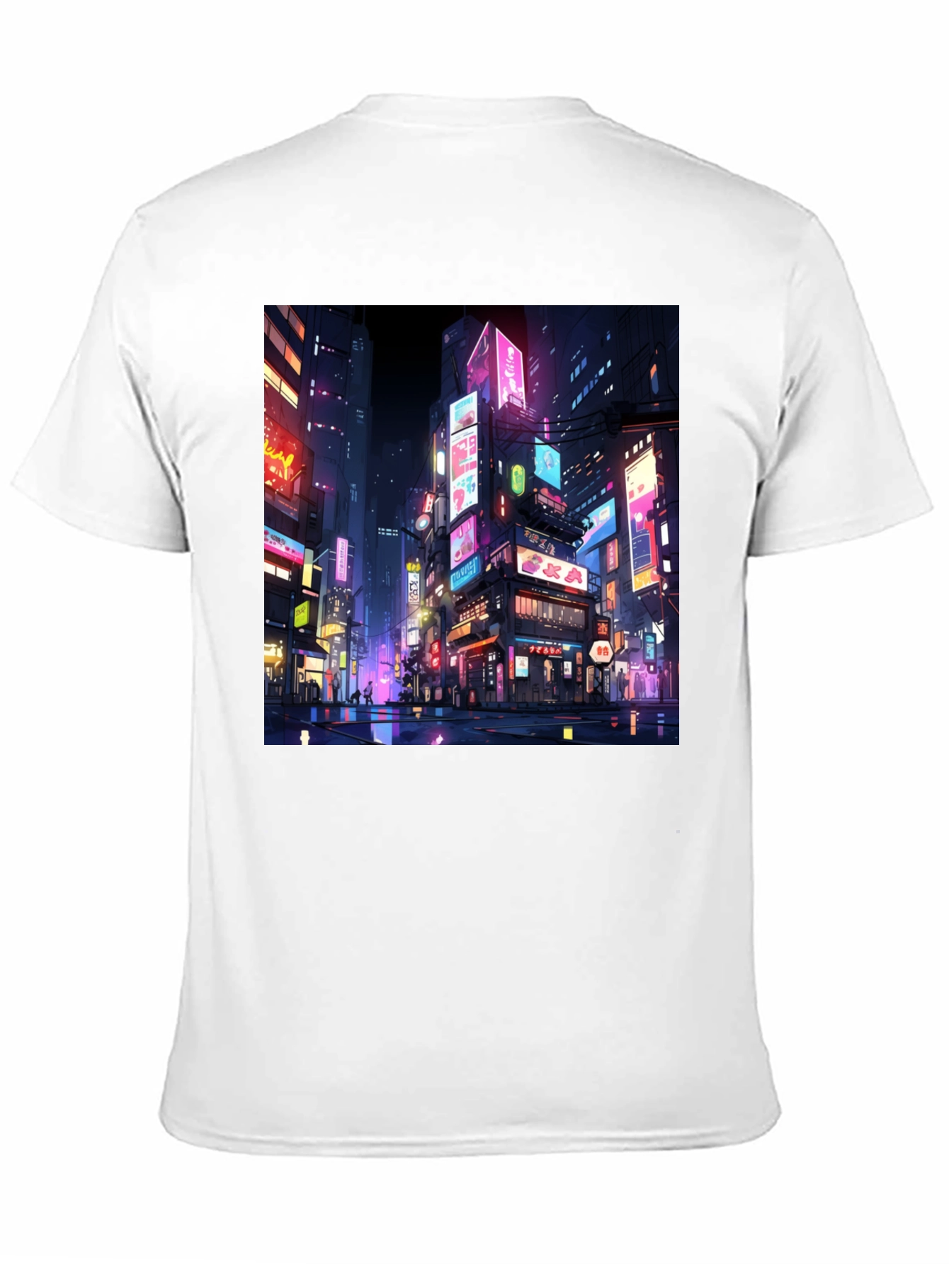 Neon Cityscape T-Shirt - Vibrant Anime Style