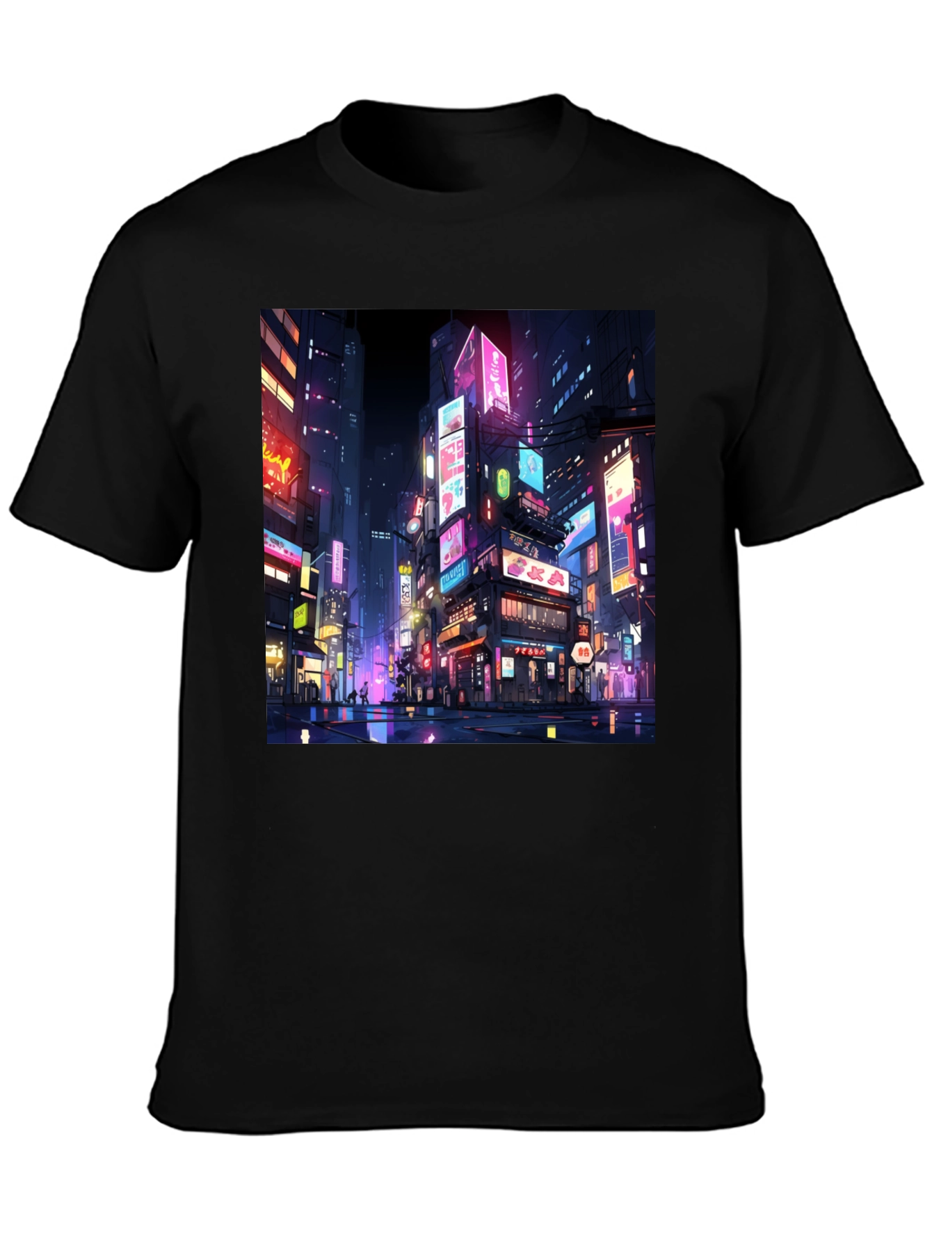 Neon Cityscape T-Shirt - Vibrant Anime Style
