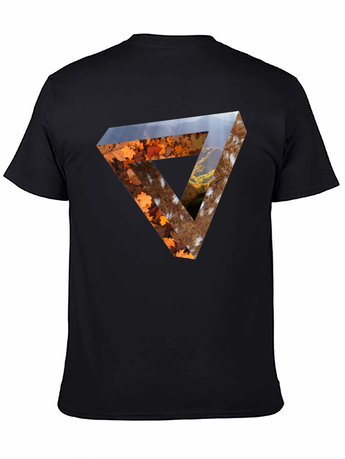 Nature Triangle Graphic Tee - Unique Optical Illusion Print