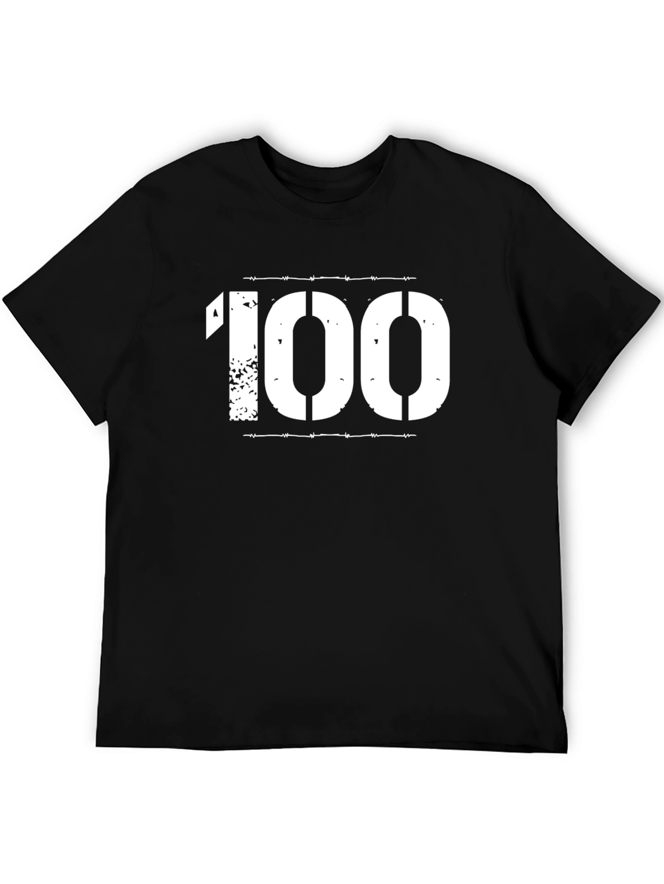 100 Barbed Wire Graphic Tee - Stylish Black T-Shirt