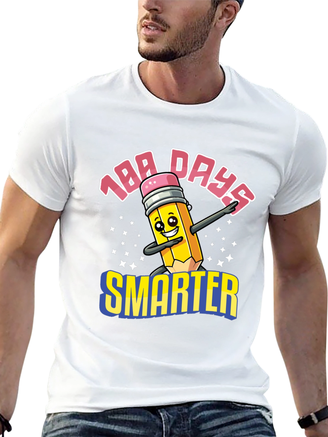 100 Days Smarter T-Shirt Fun Pencil Graphic Tee