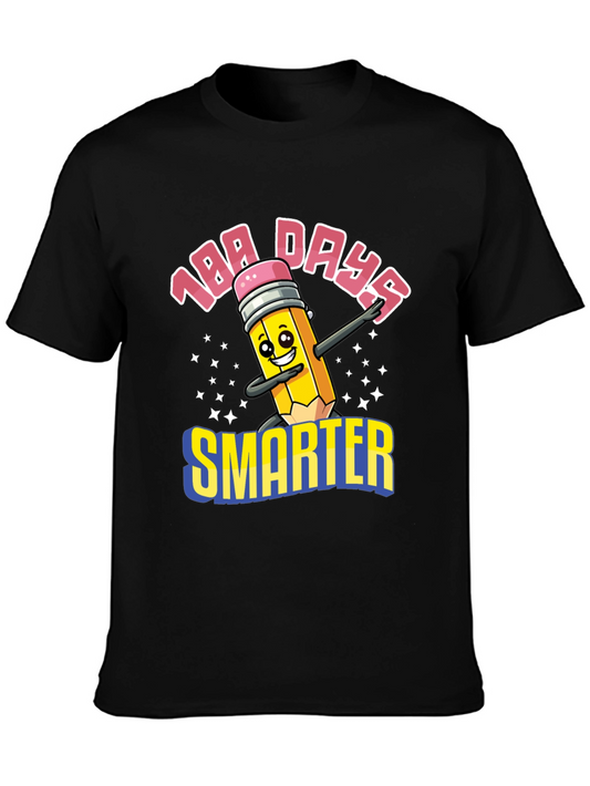 100 Days Smarter T-Shirt Fun Pencil Graphic Tee