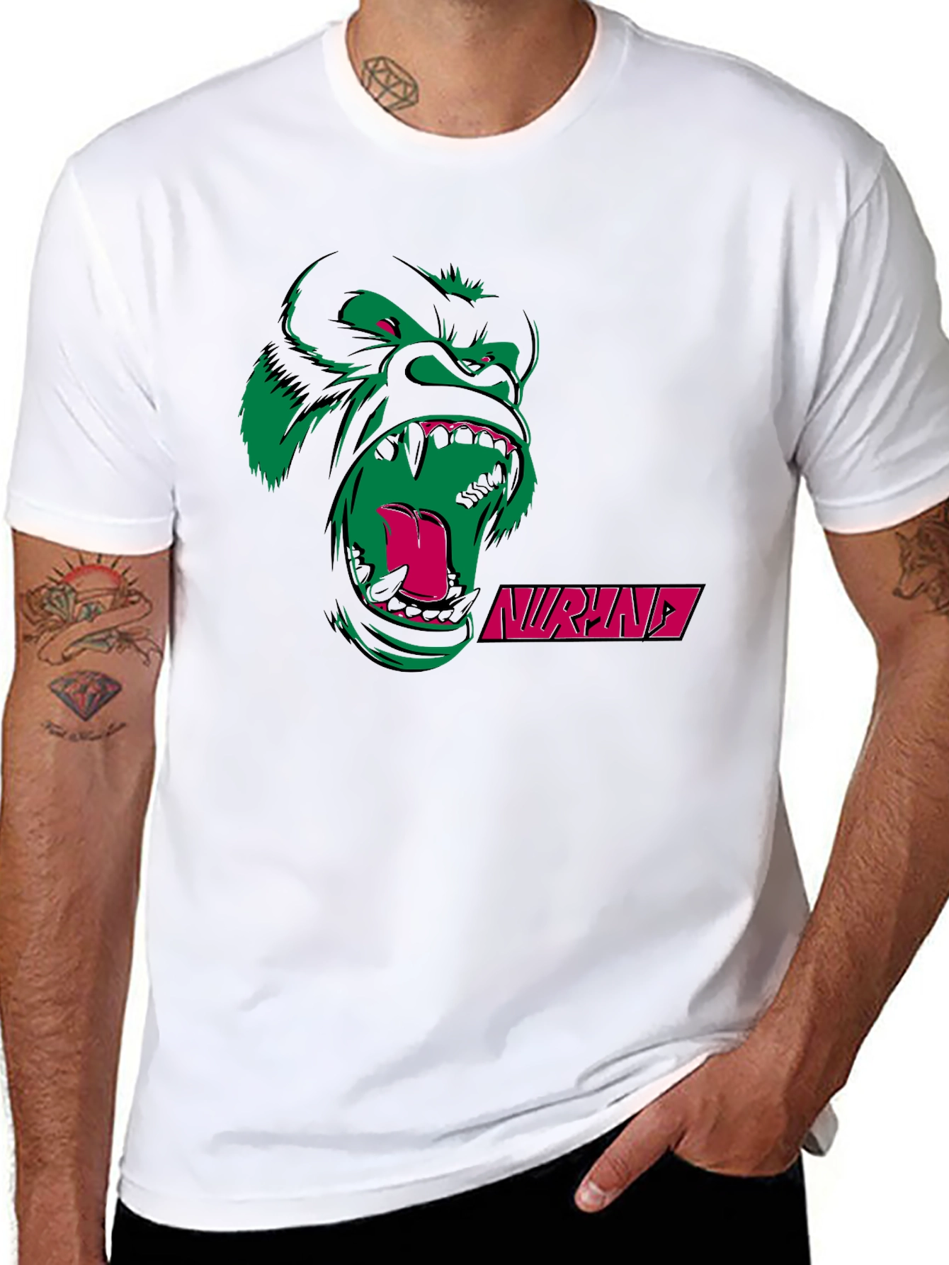 Graphic Print T-Shirt with Gorilla Design
