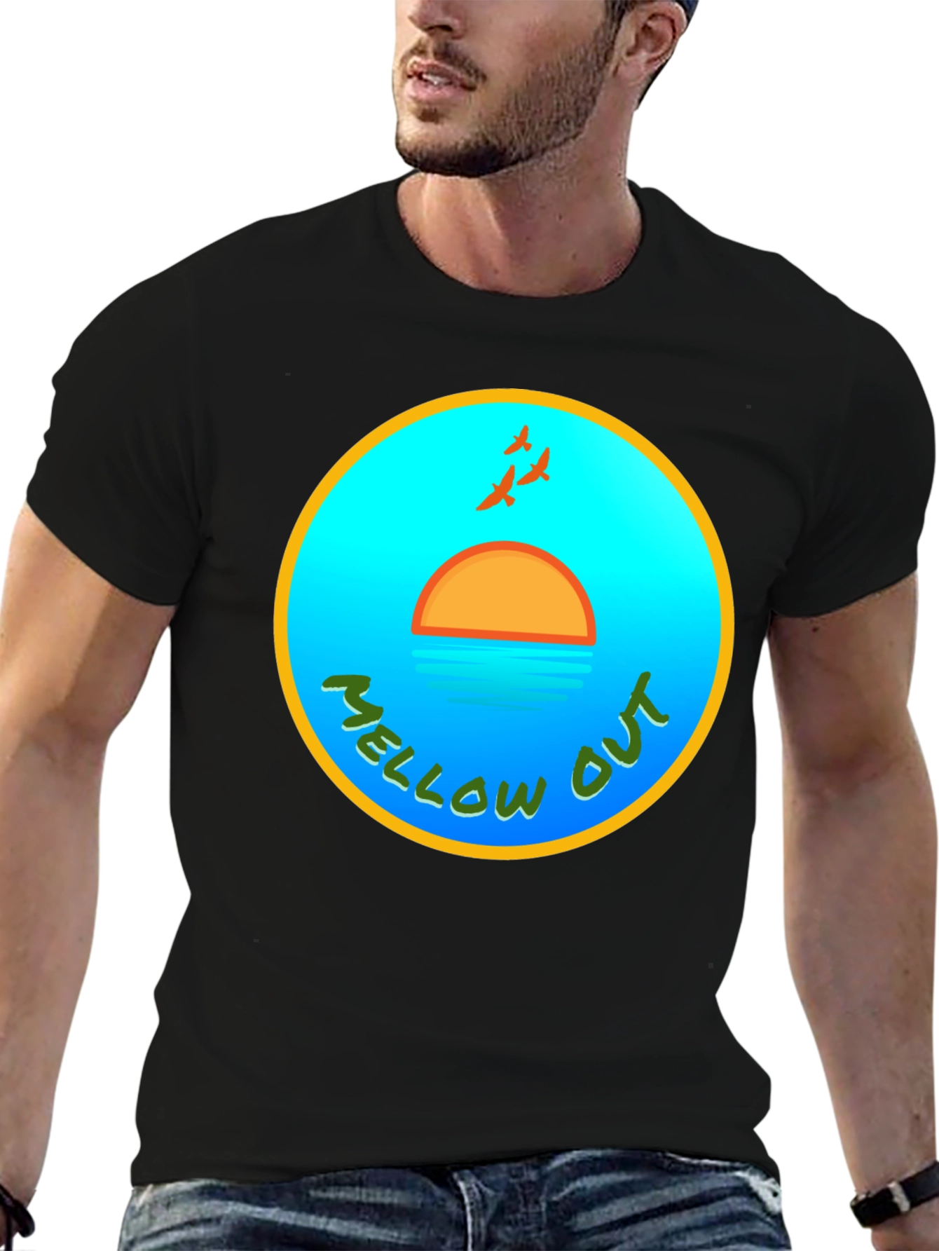 Mellow Out Sunset T-Shirt - Relaxed Vibe Tee