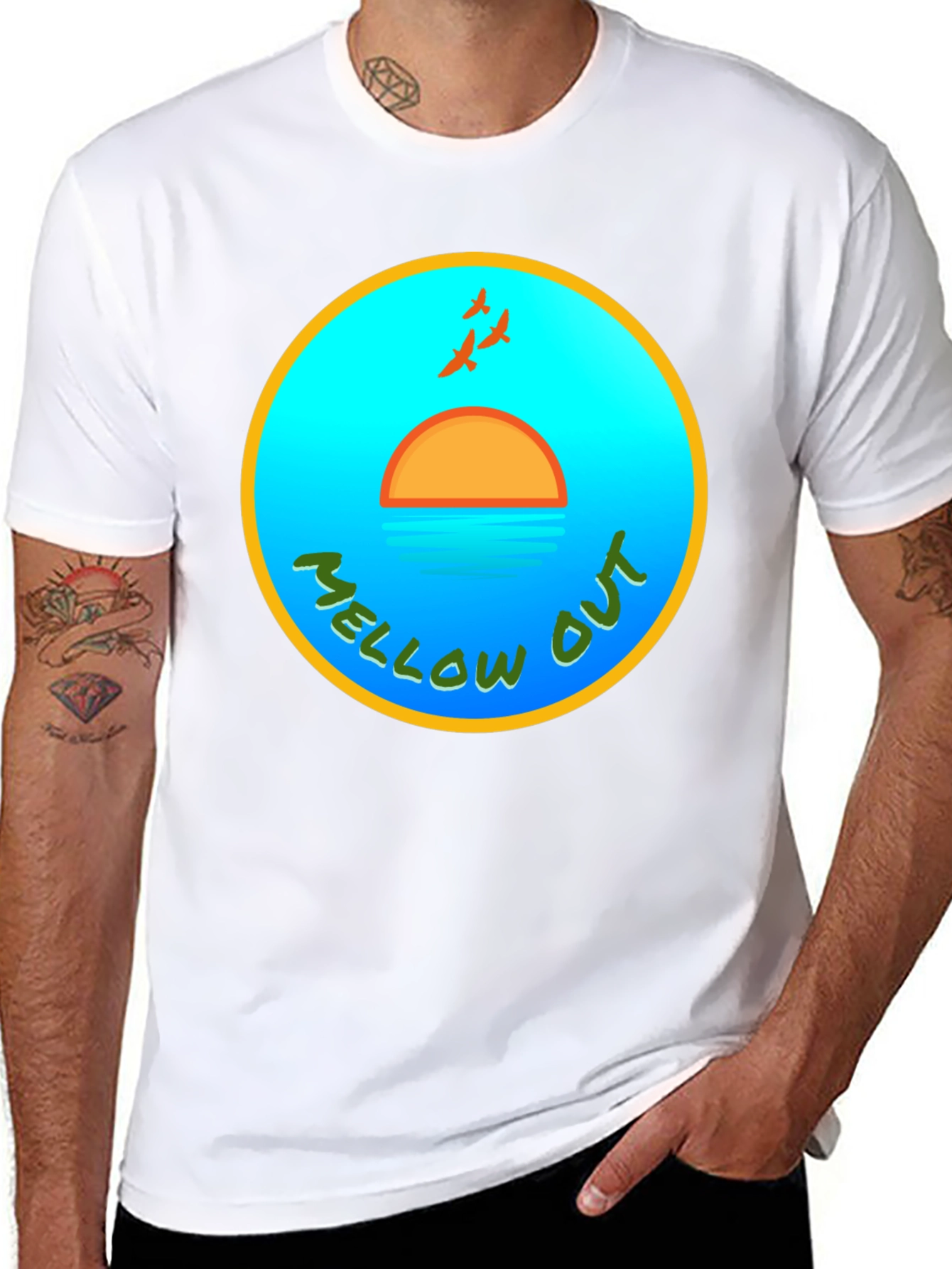Mellow Out Sunset T-Shirt - Relaxed Vibe Tee