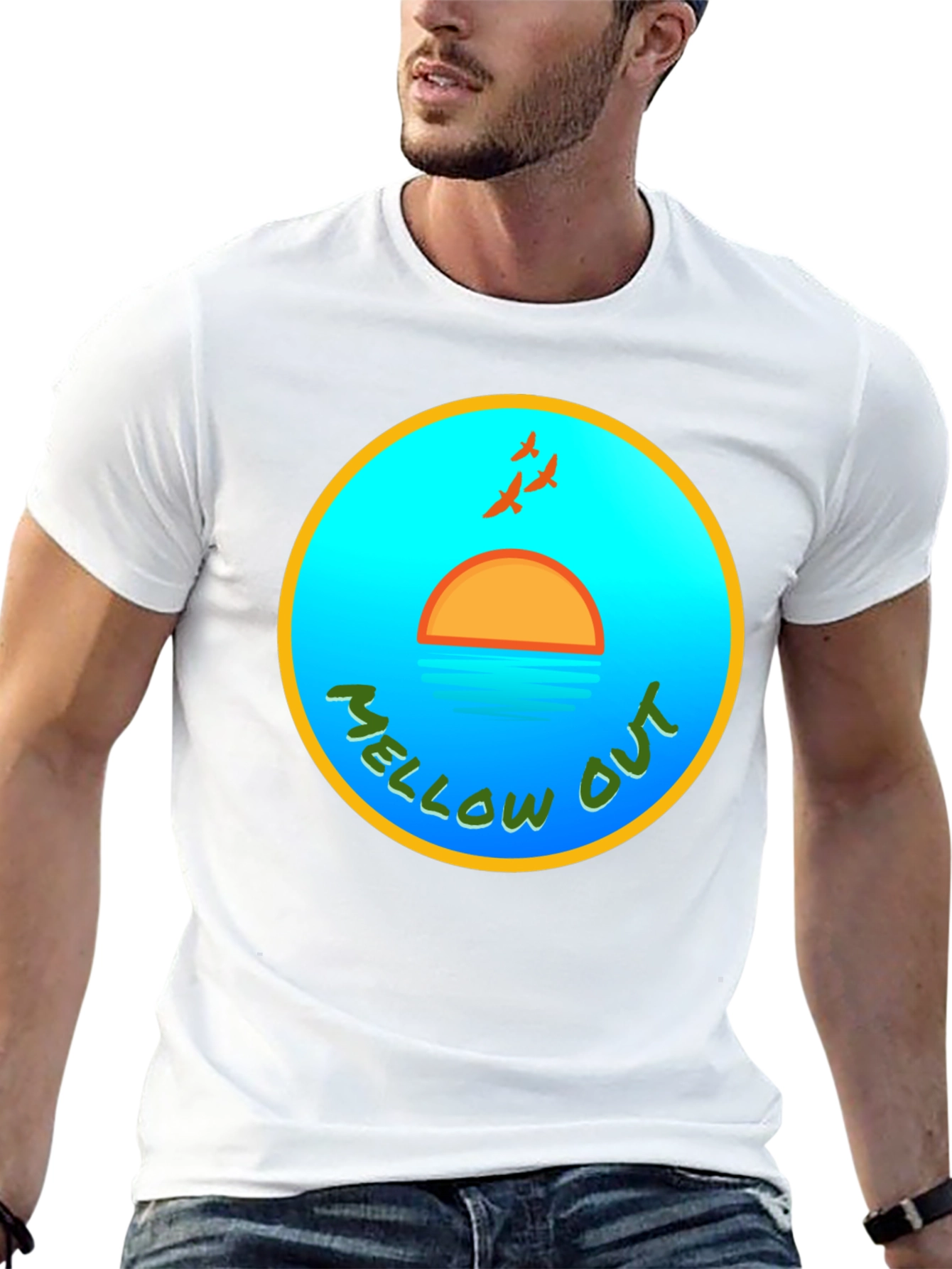 Mellow Out Sunset T-Shirt - Relaxed Vibe Tee