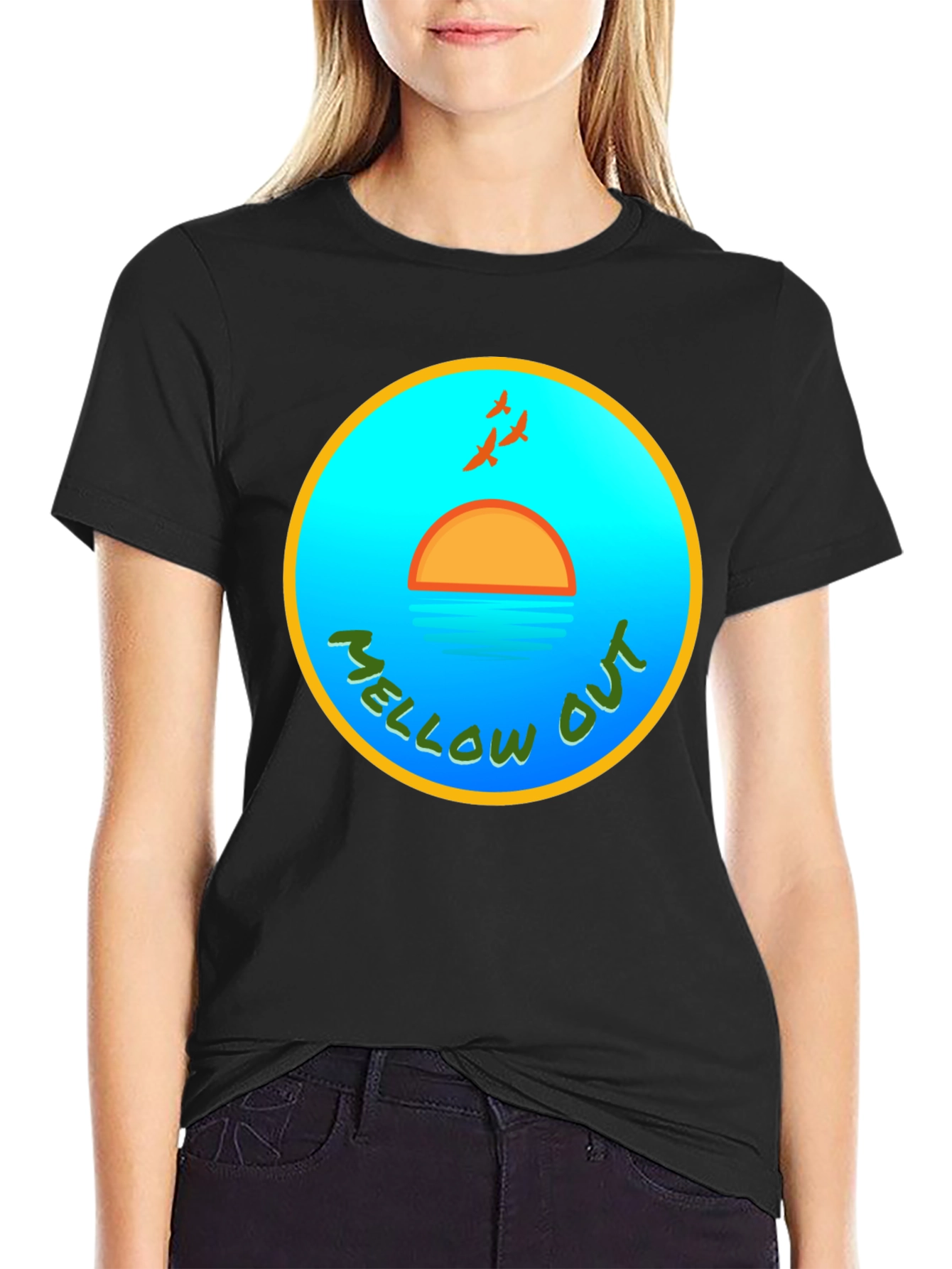 Mellow Out Sunset T-Shirt - Relaxed Vibe Tee