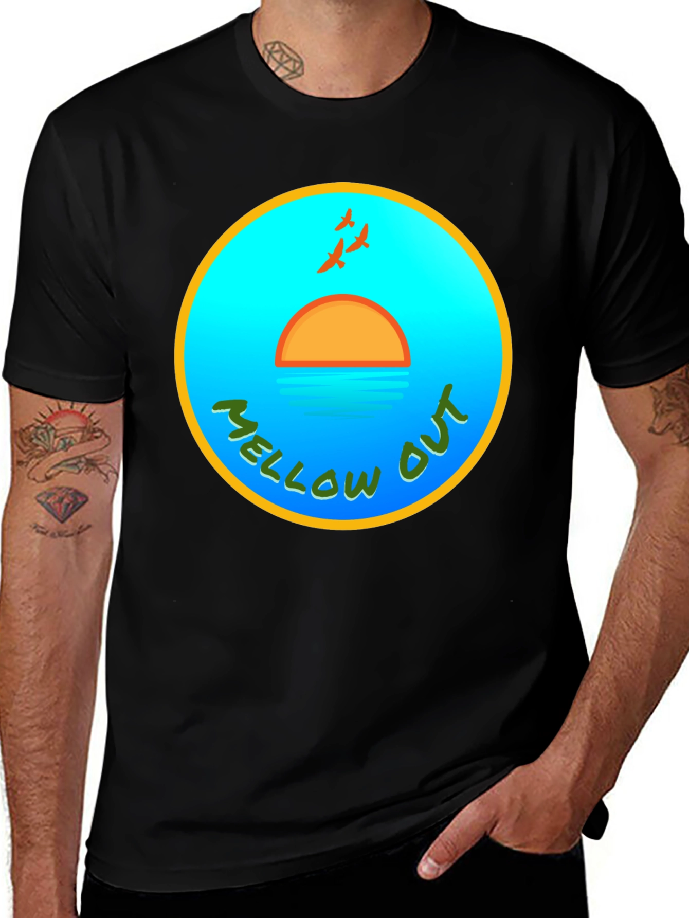 Mellow Out Sunset T-Shirt - Relaxed Vibe Tee
