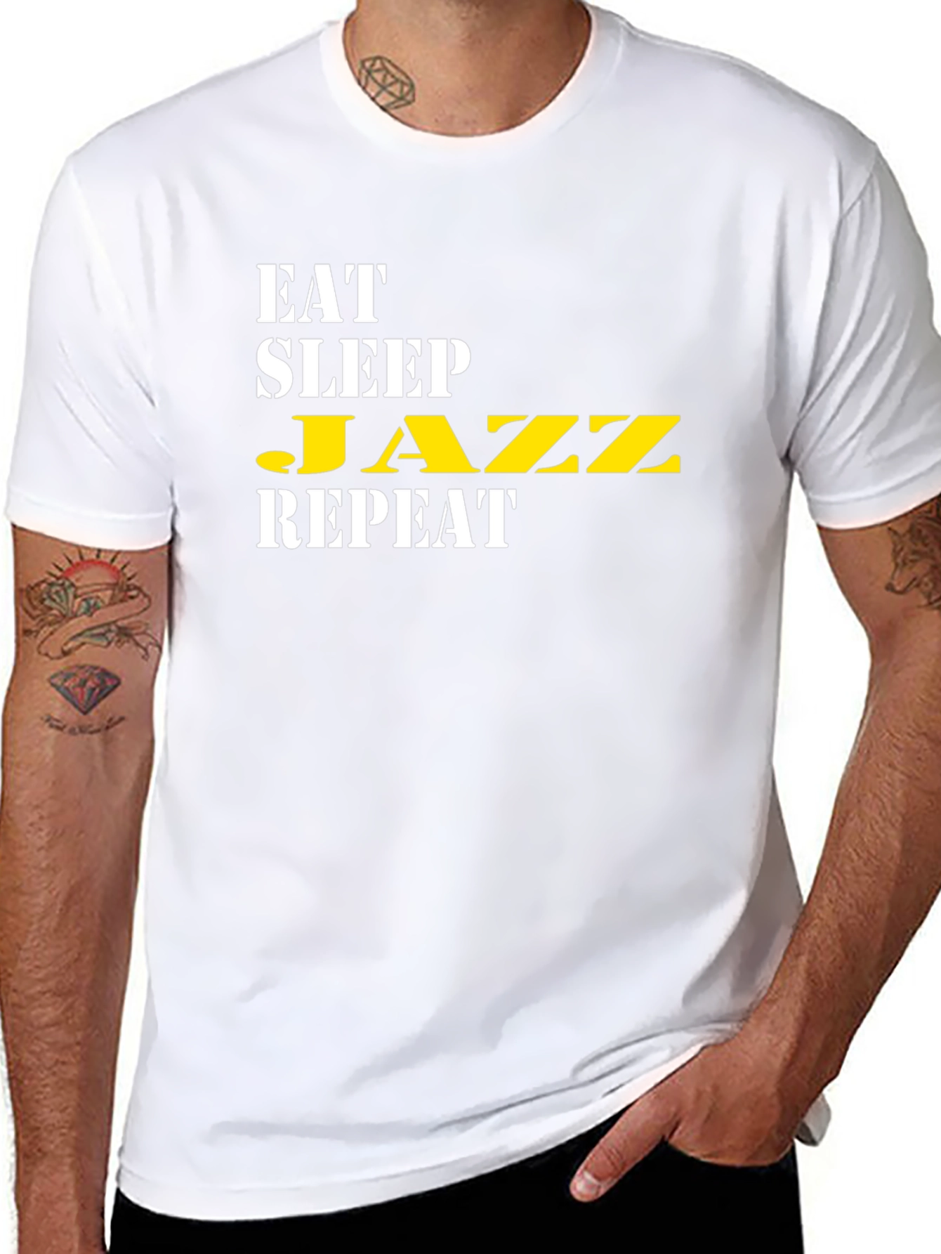 Eat Sleep Jazz Repeat Black T-Shirt