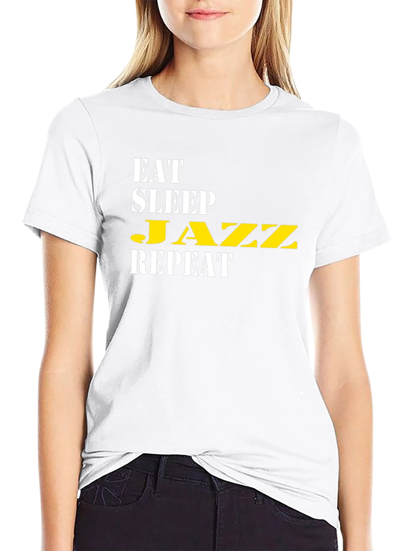Eat Sleep Jazz Repeat Black T-Shirt