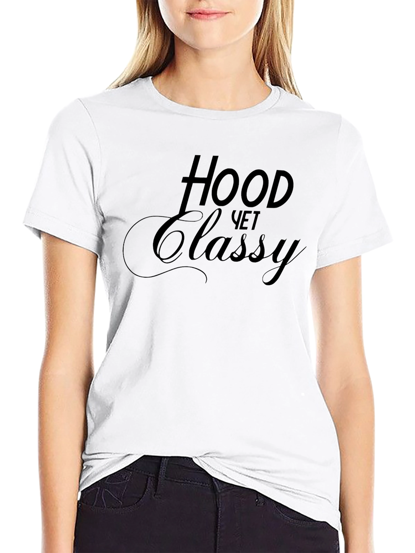 Hood Yet Classy Black Graphic T-Shirt