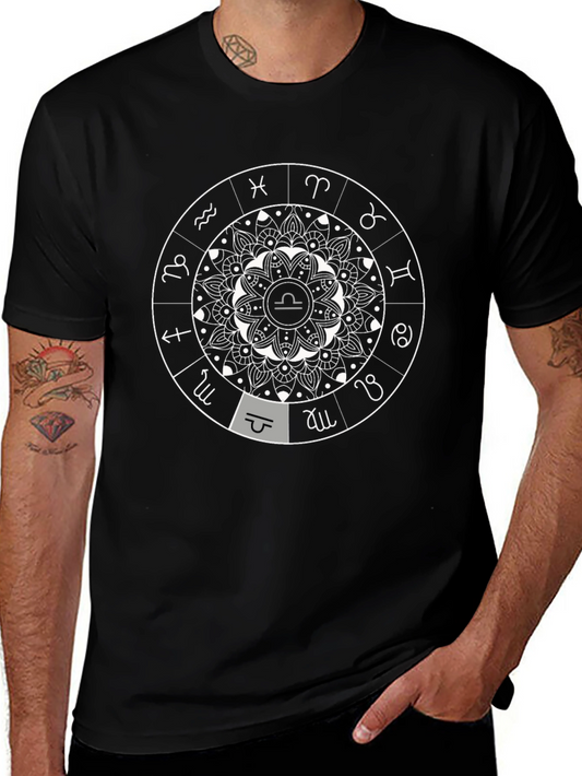 Libra Zodiac Sign Black Graphic Tee