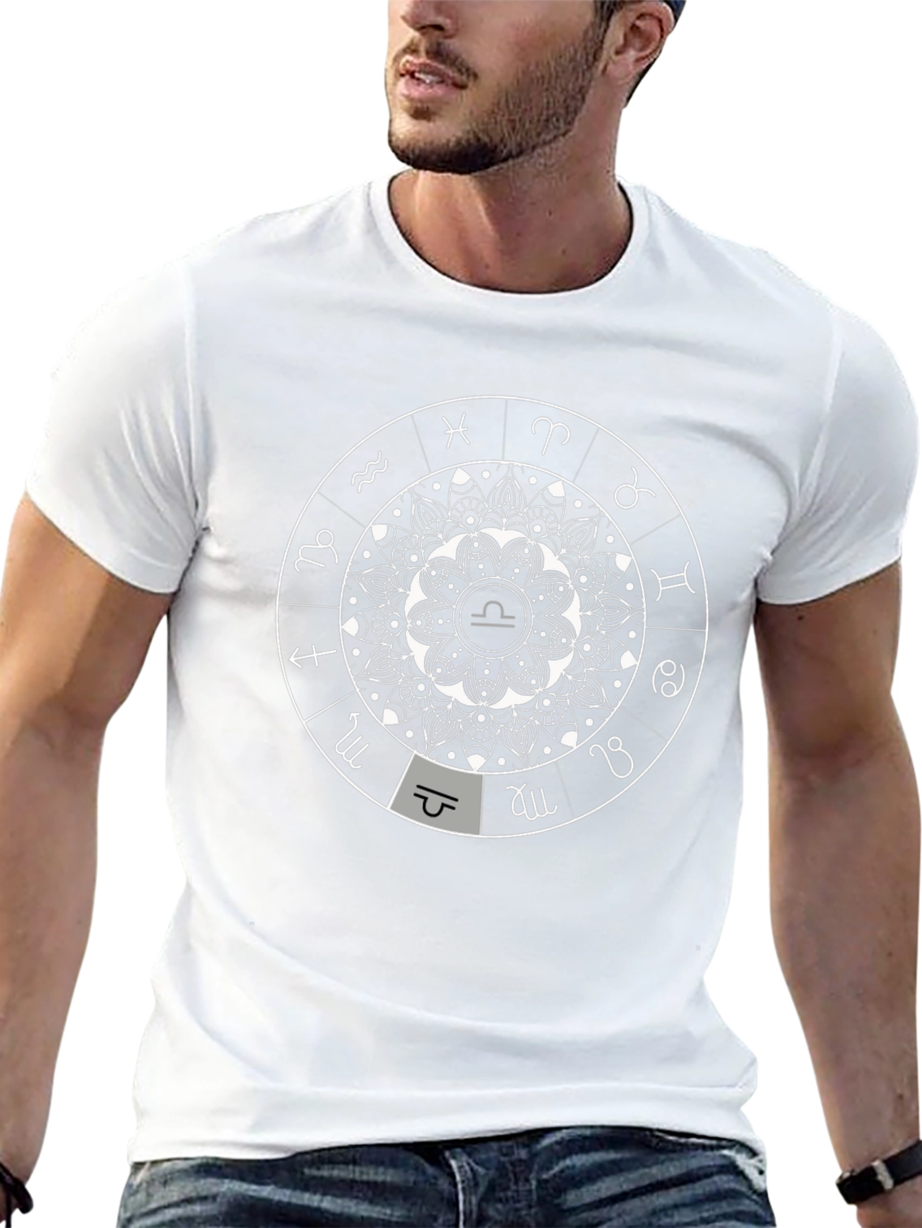 Libra Zodiac Sign Black Graphic Tee