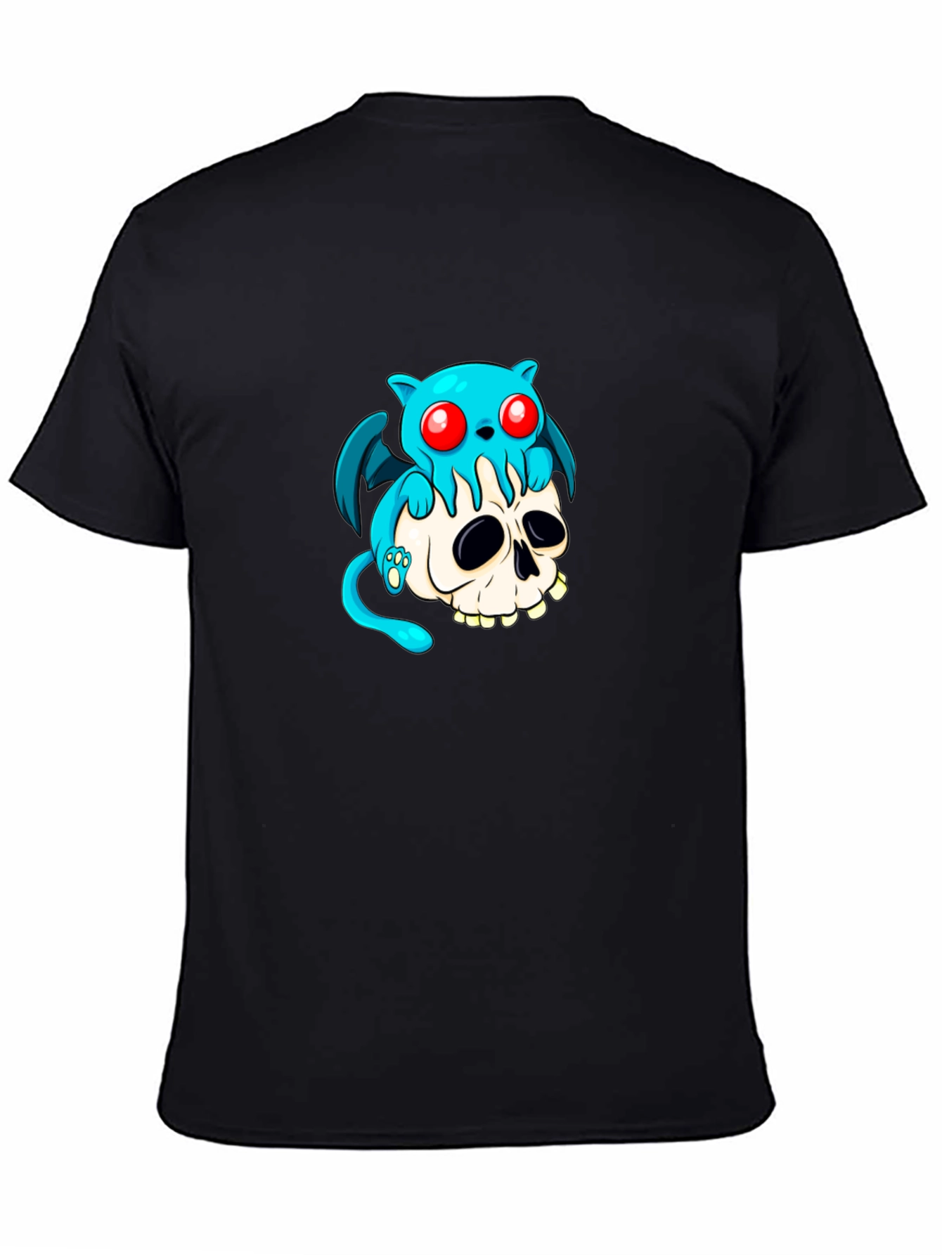 Skull and Blue Monster Graphic Tee