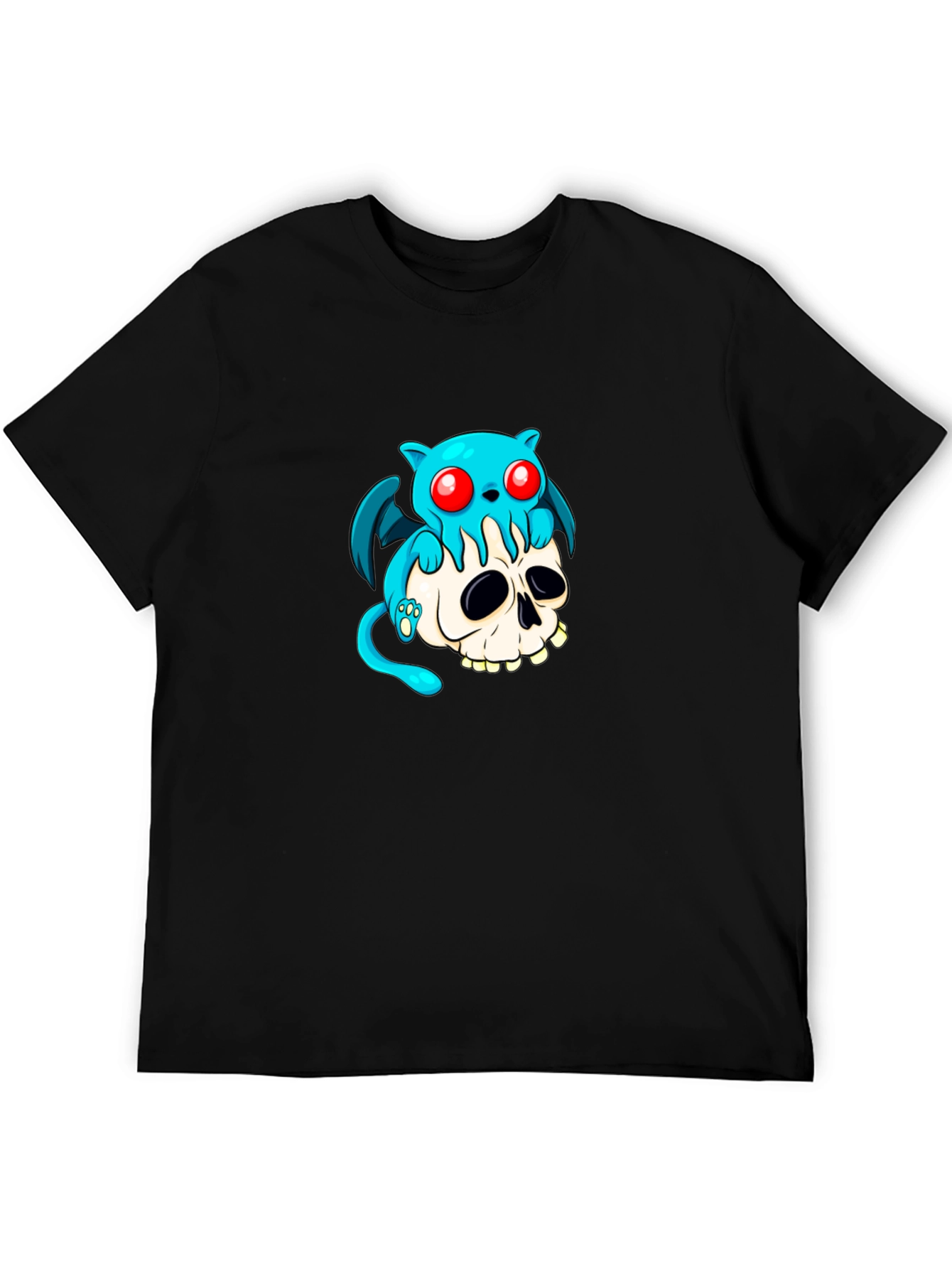 Skull and Blue Monster Graphic Tee