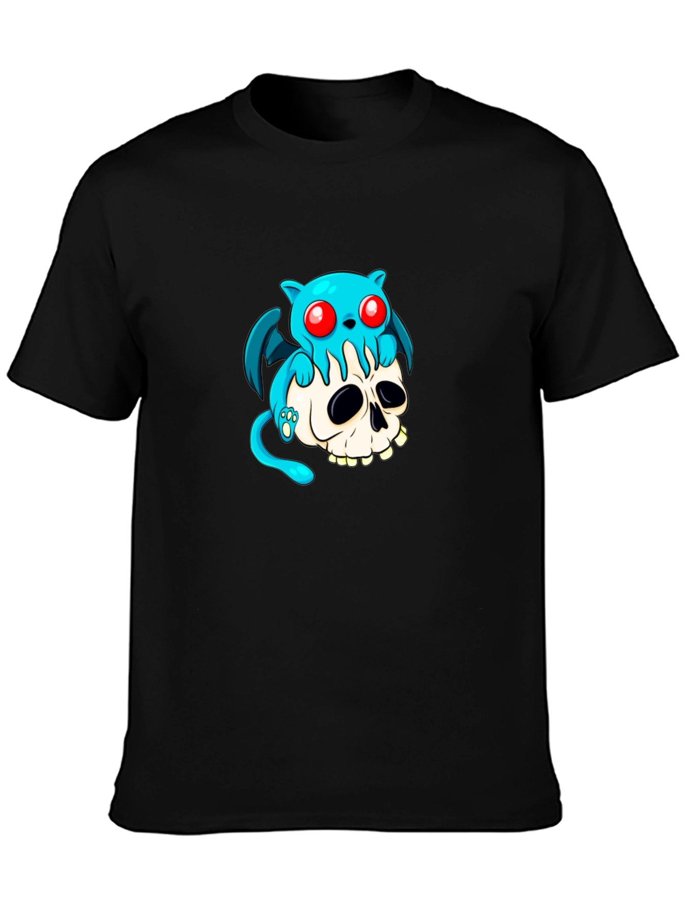 Skull and Blue Monster Graphic Tee
