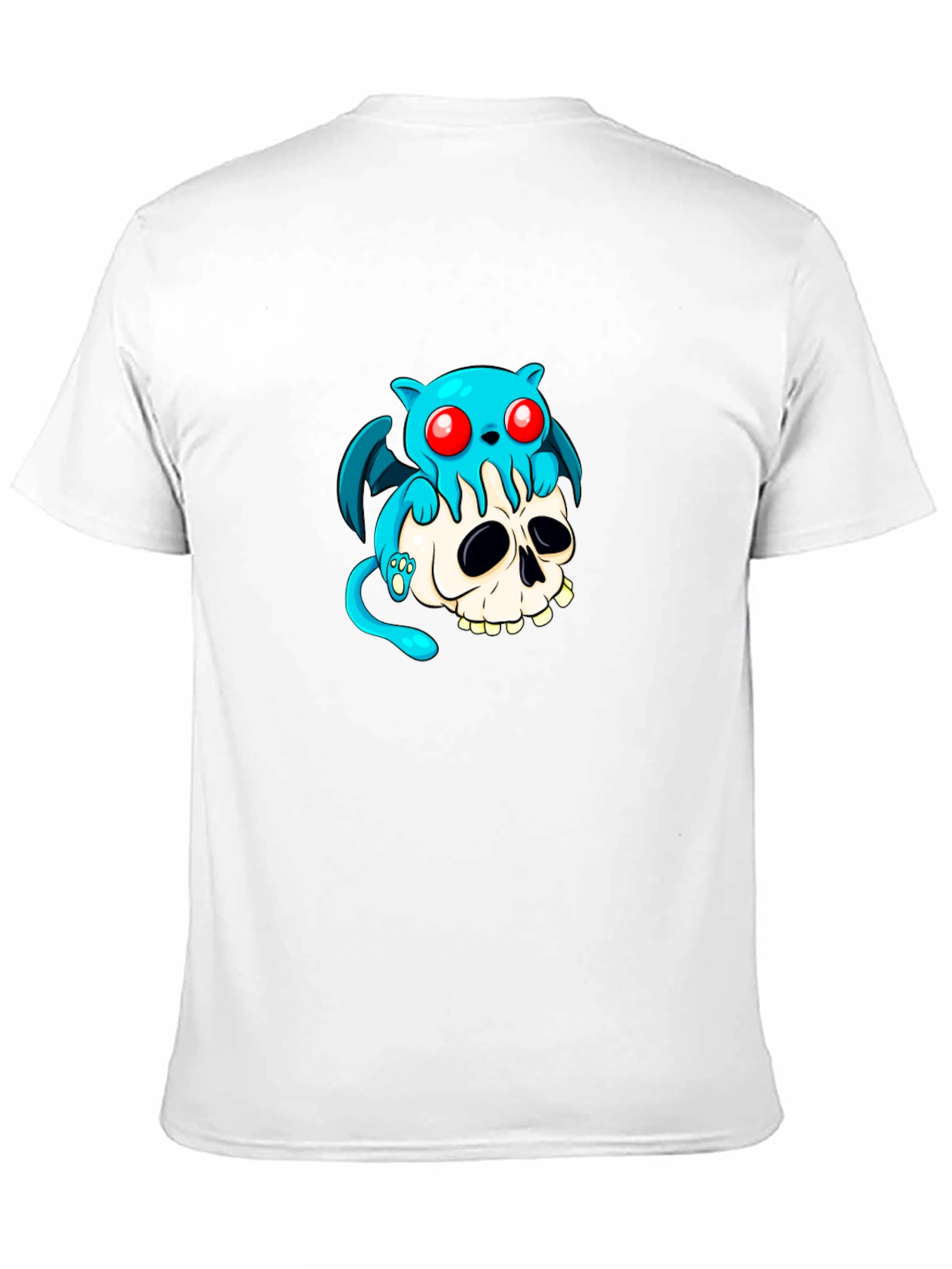 Skull and Blue Monster Graphic Tee