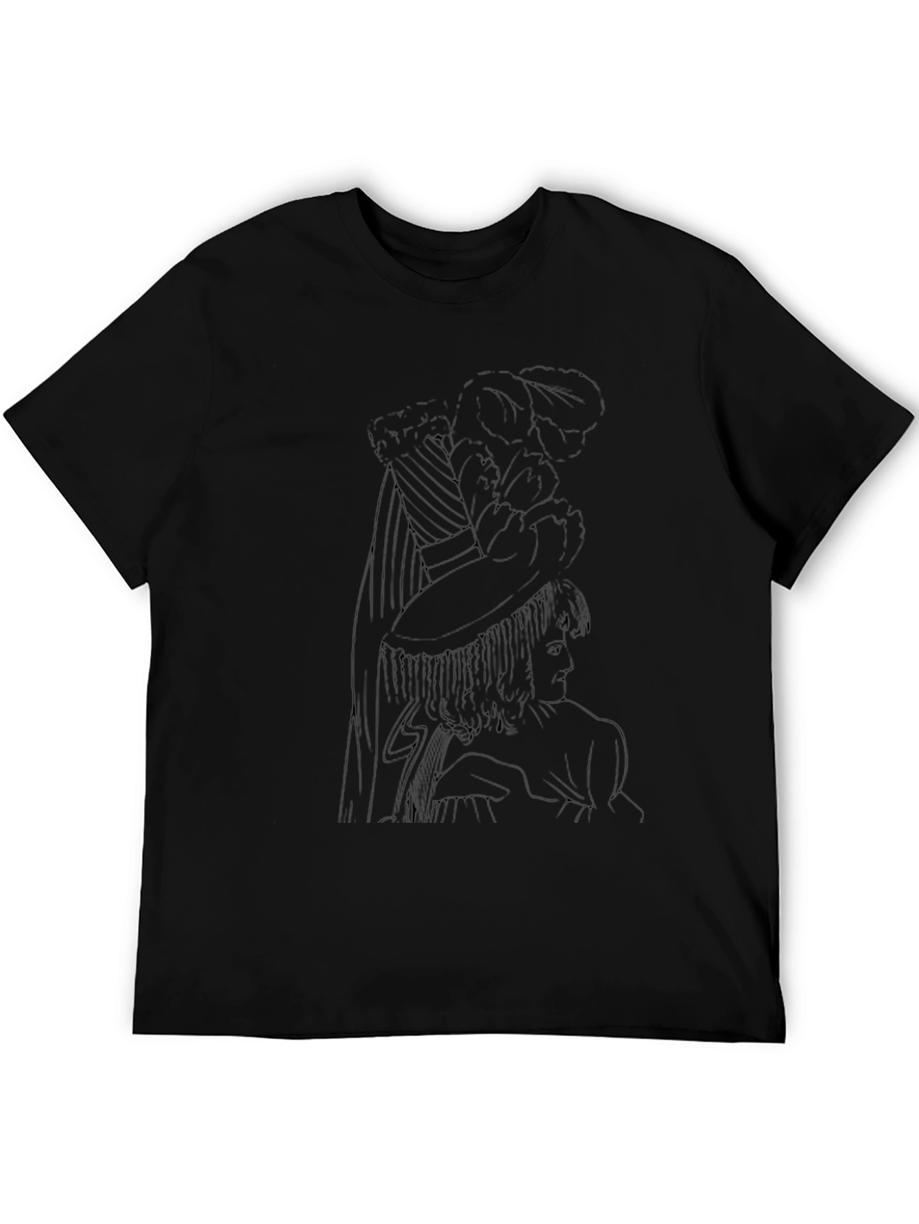 Elegant Black Line Art T-Shirt