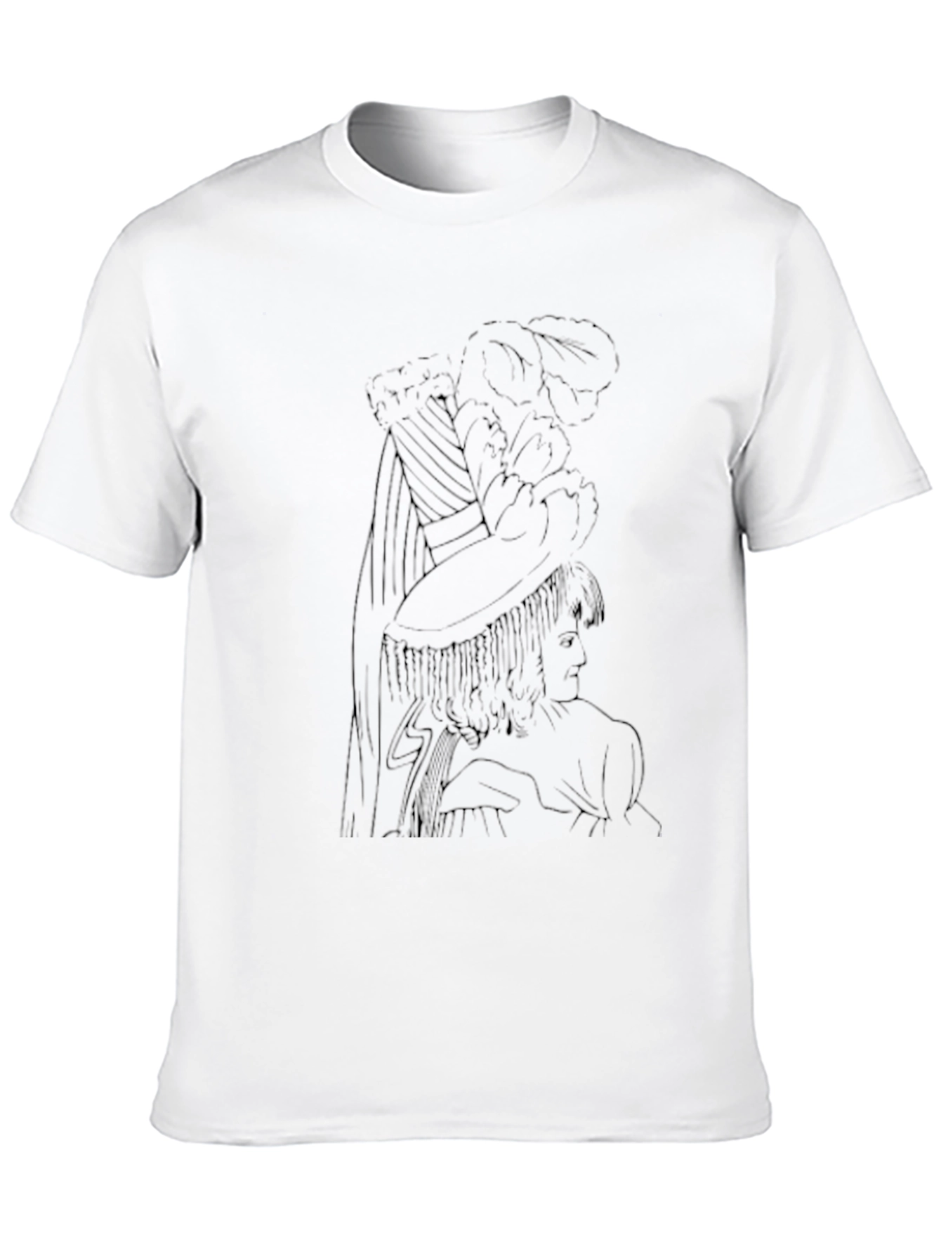 Elegant Black Line Art T-Shirt