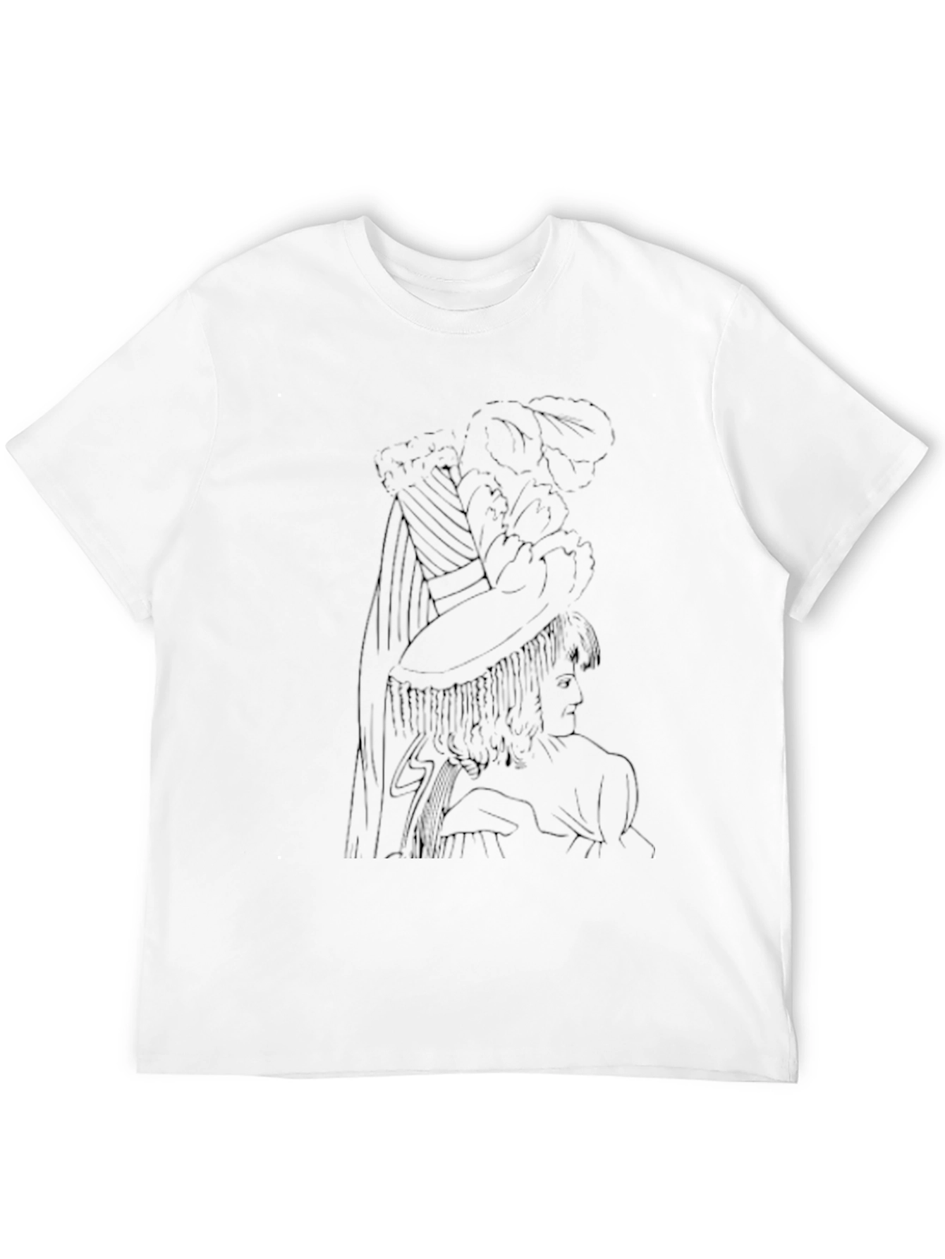 Elegant Black Line Art T-Shirt