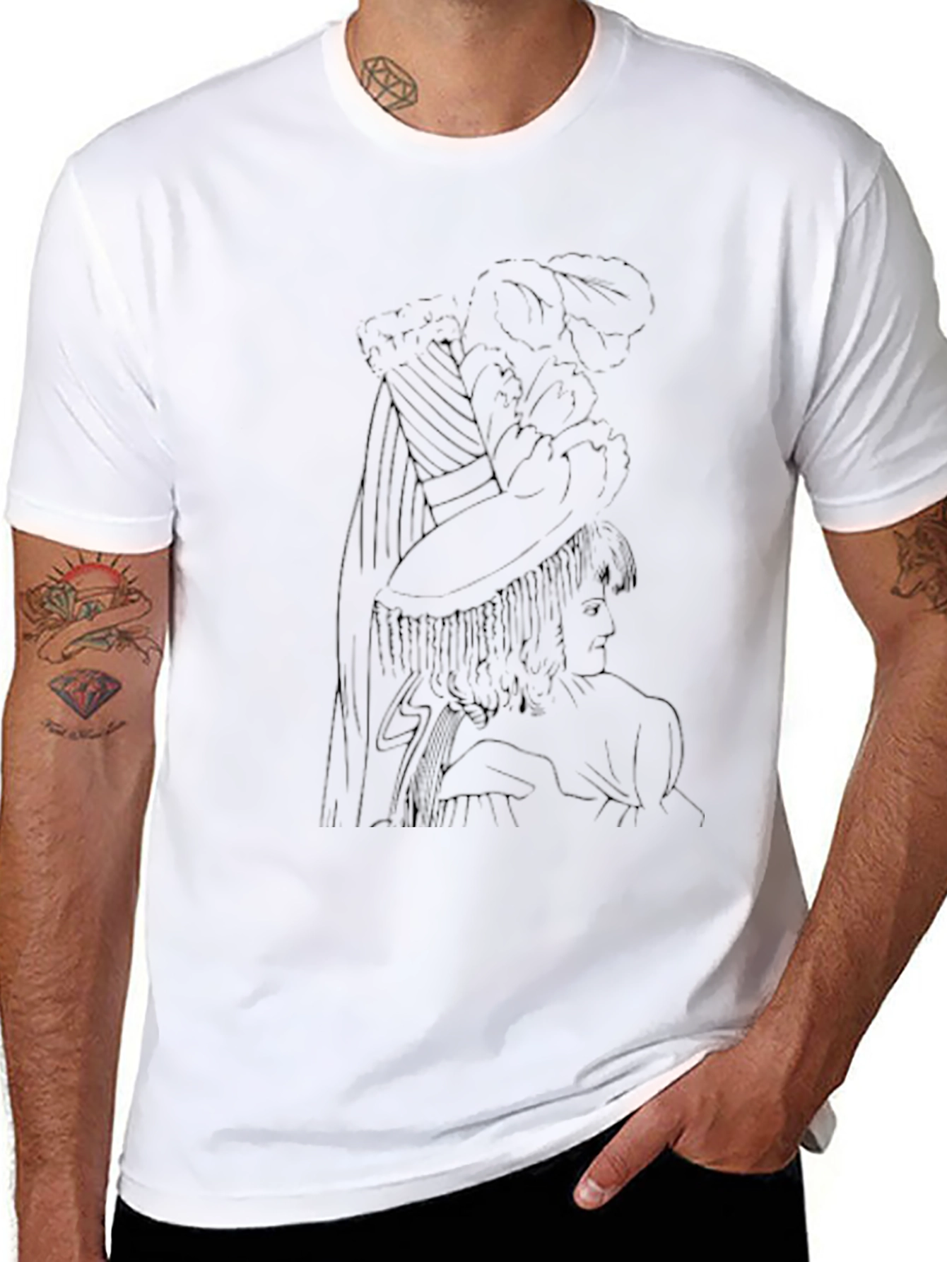 Elegant Black Line Art T-Shirt