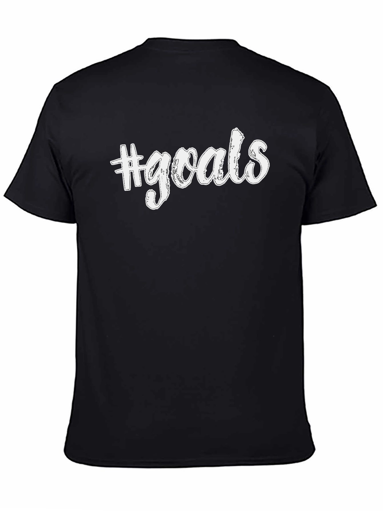 #Goals Black Graphic Tee - Casual Style