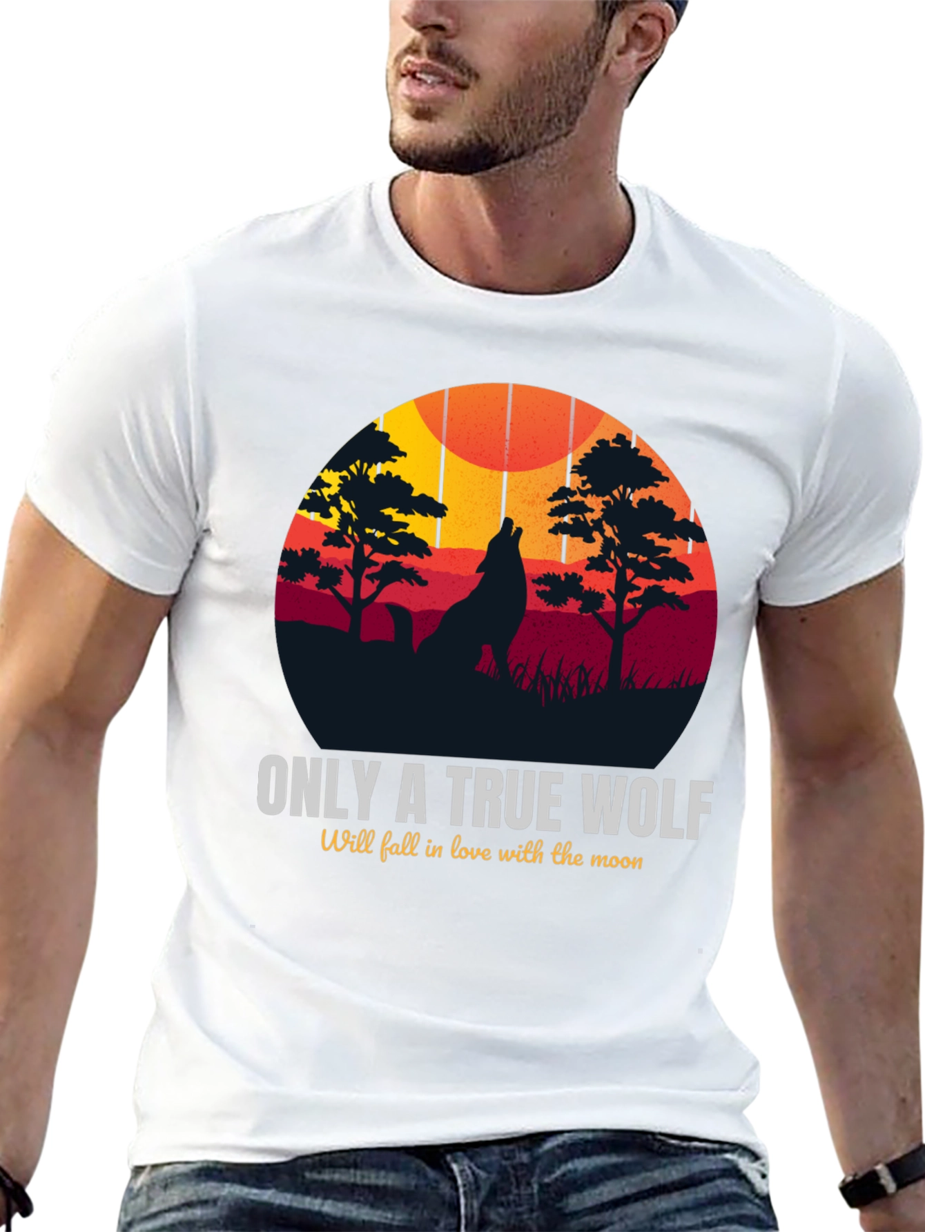 True Wolf Moon Graphic T-Shirt - Nature Lovers Tee