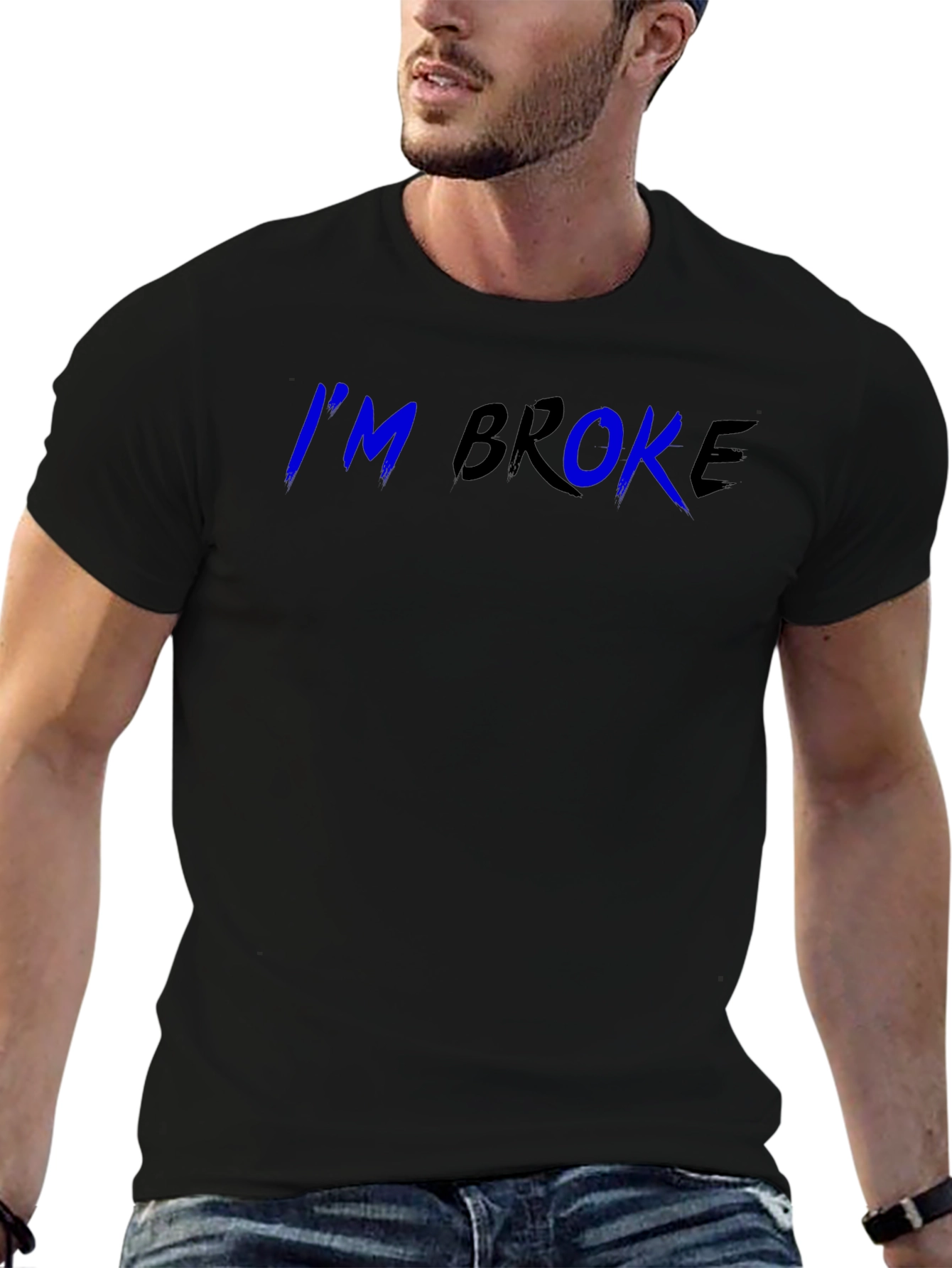 Im Broke Graphic Tee - Black Cotton T-Shirt