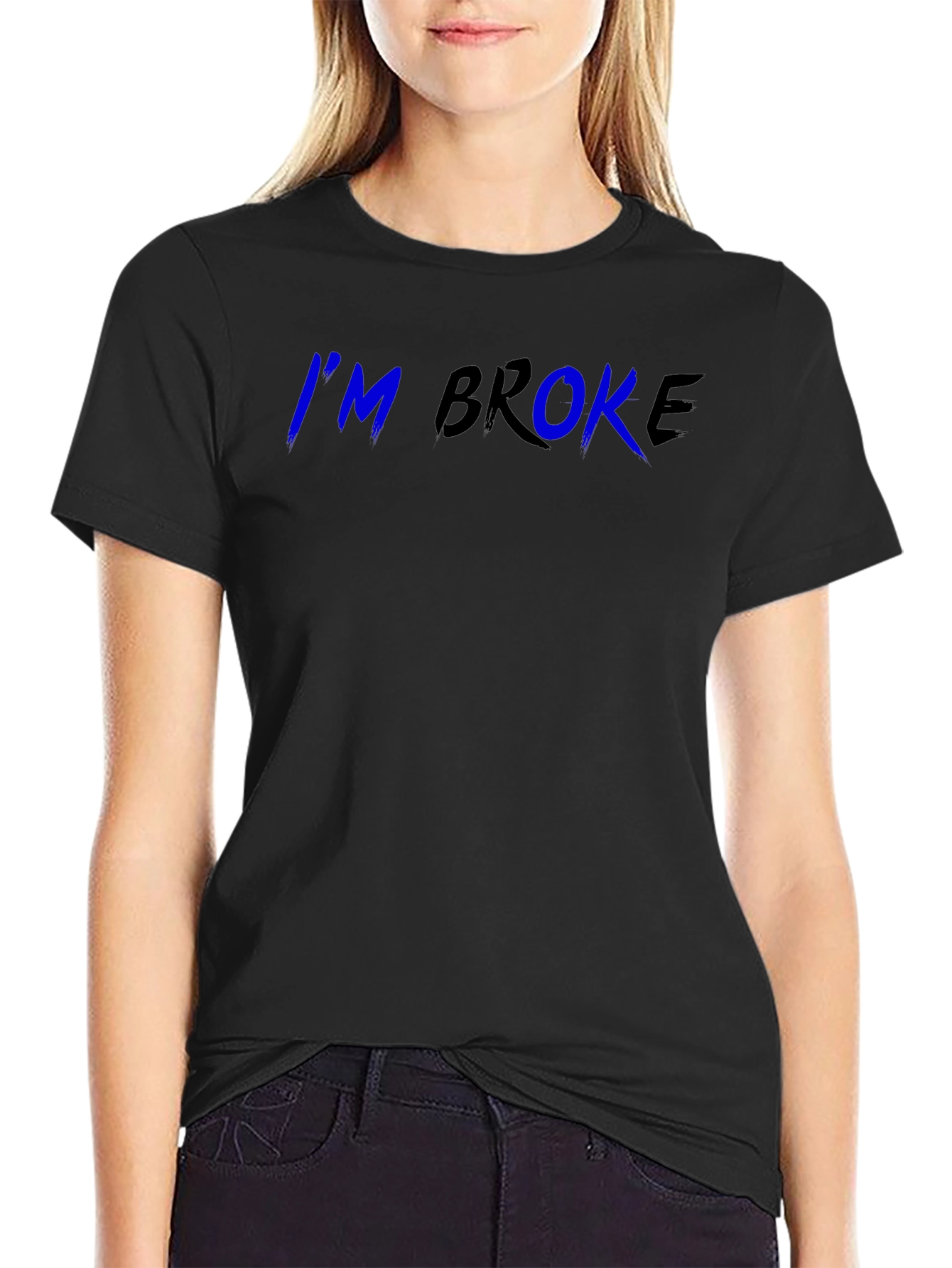 Im Broke Graphic Tee - Black Cotton T-Shirt