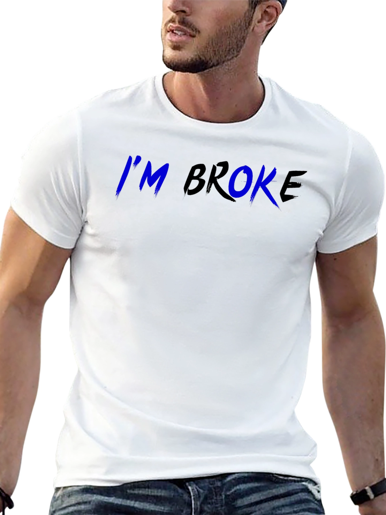Im Broke Graphic Tee - Black Cotton T-Shirt