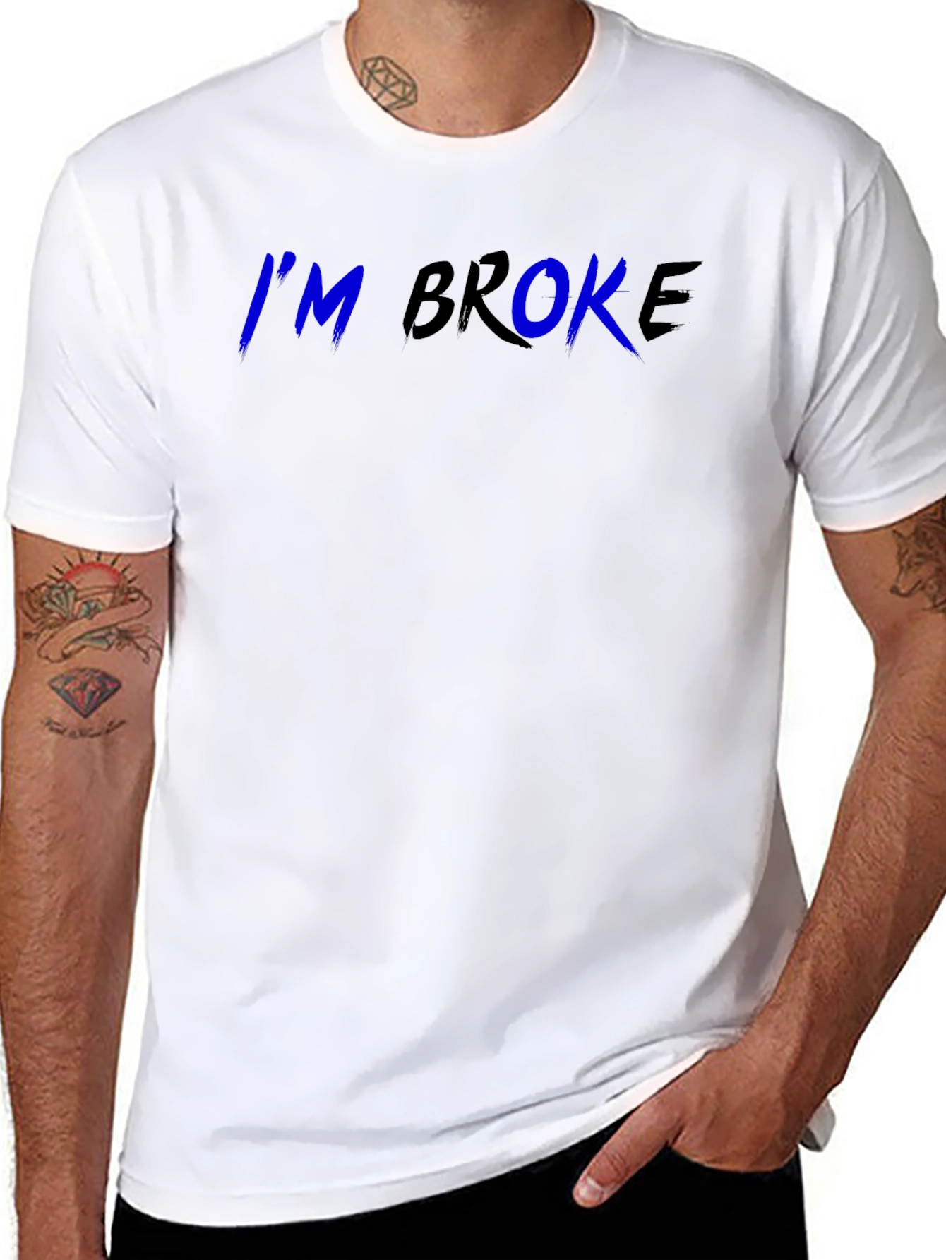 Im Broke Graphic Tee - Black Cotton T-Shirt