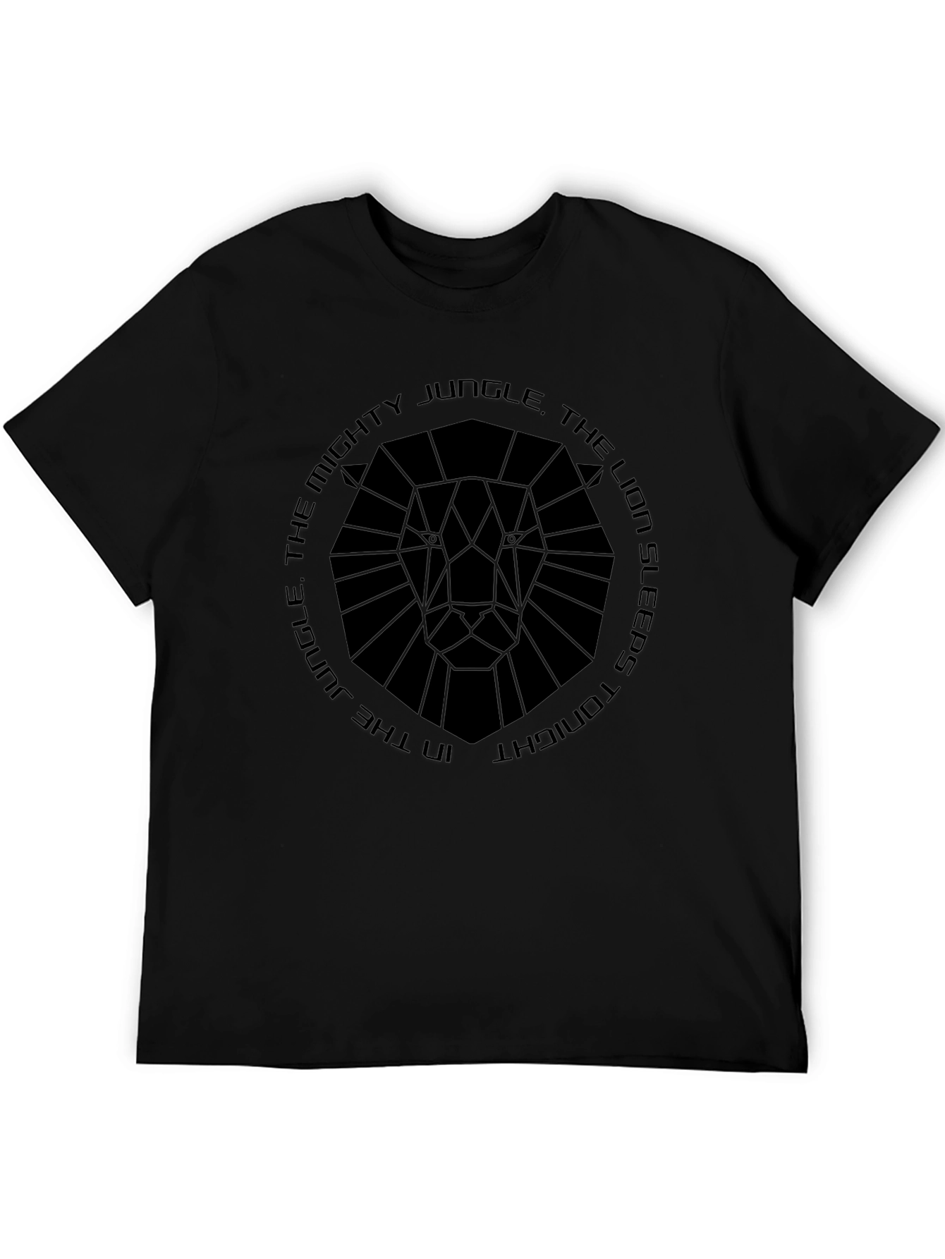 Mighty Jungle Lion Graphic Black T-Shirt