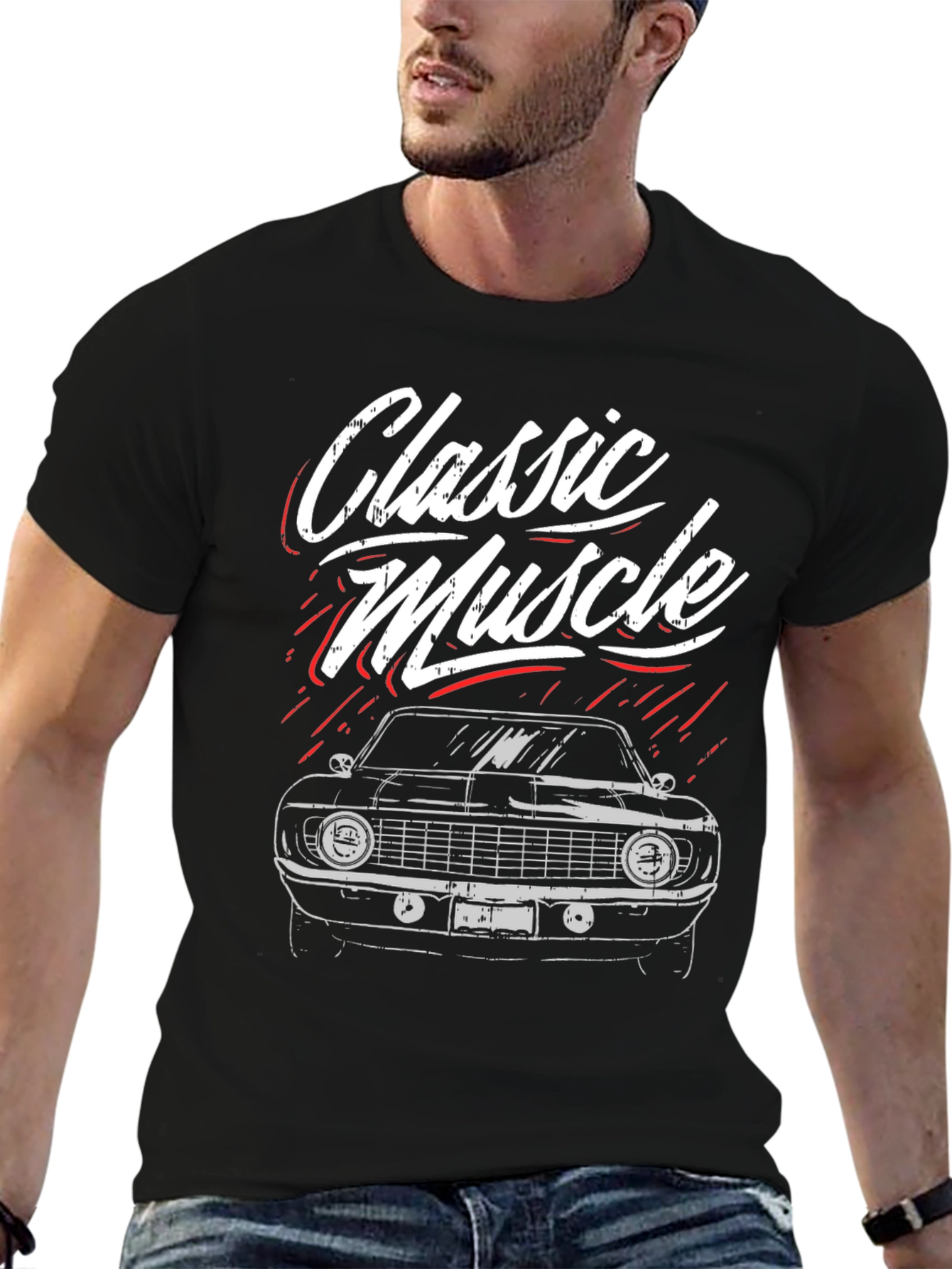 Classic Muscle Car Graphic Tee - Black