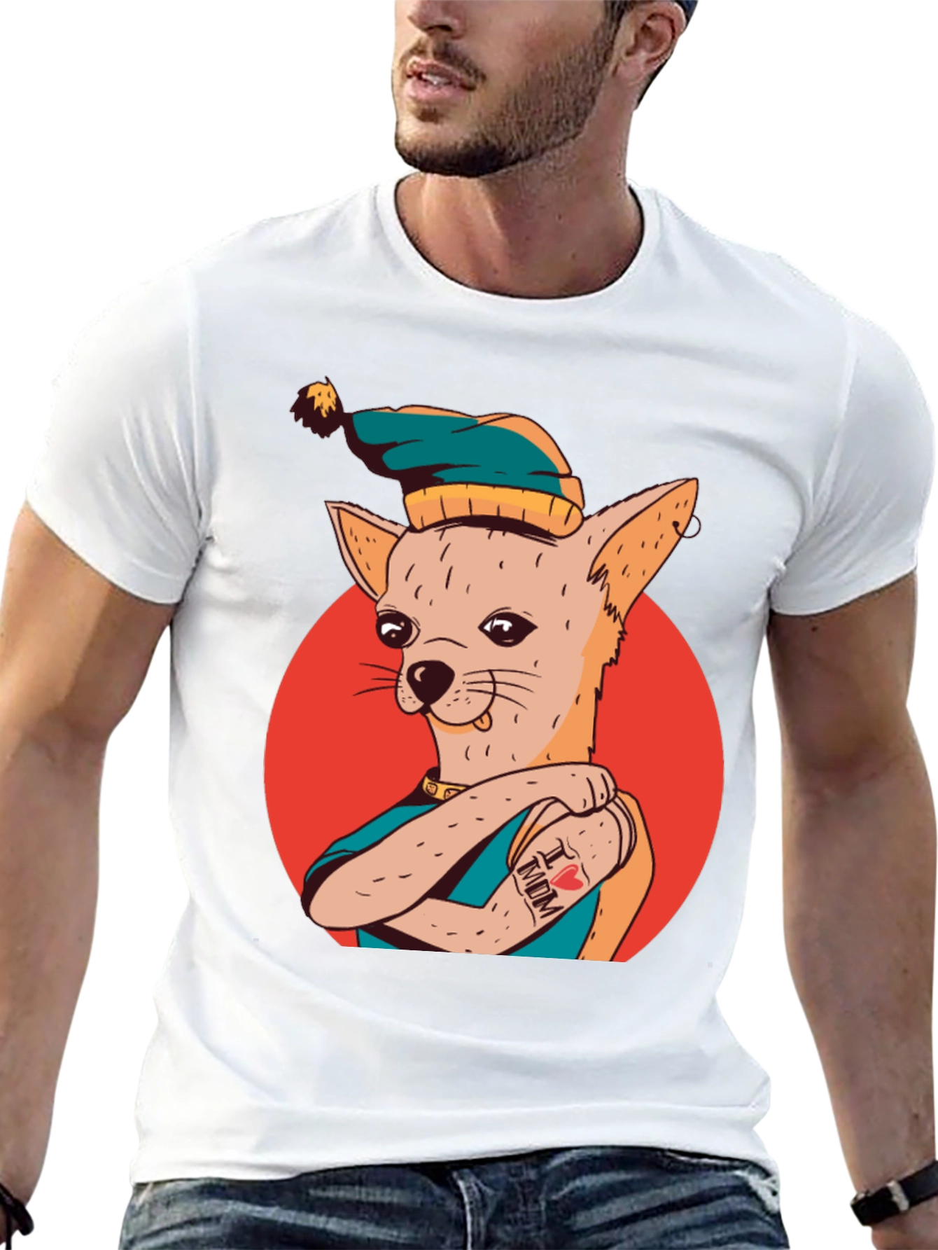 Cool Dog With Tattoo T-Shirt